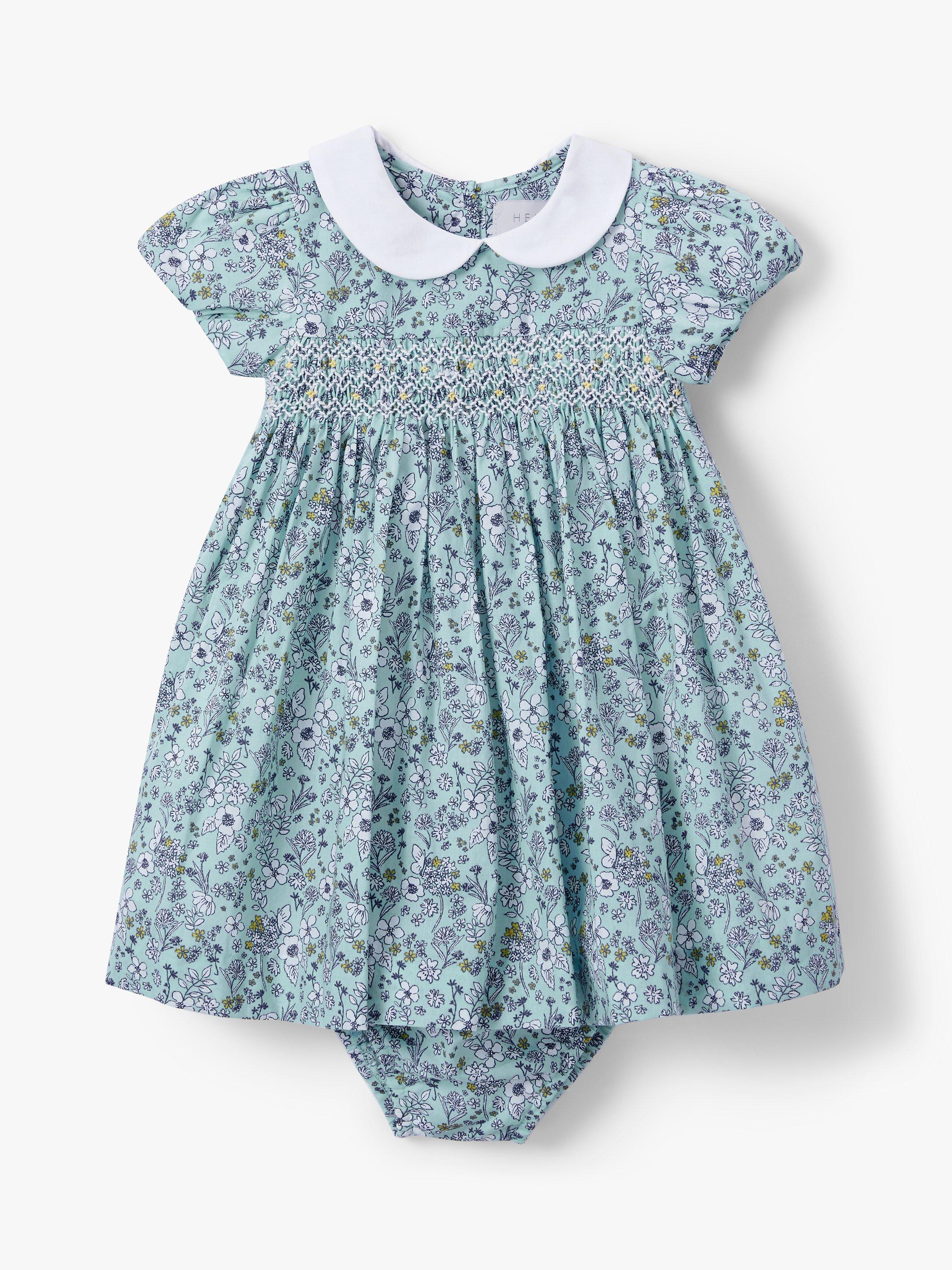 John Lewis & Partners Heirloom Collection Ditsy Floral Dress and Knickers Set, Blue