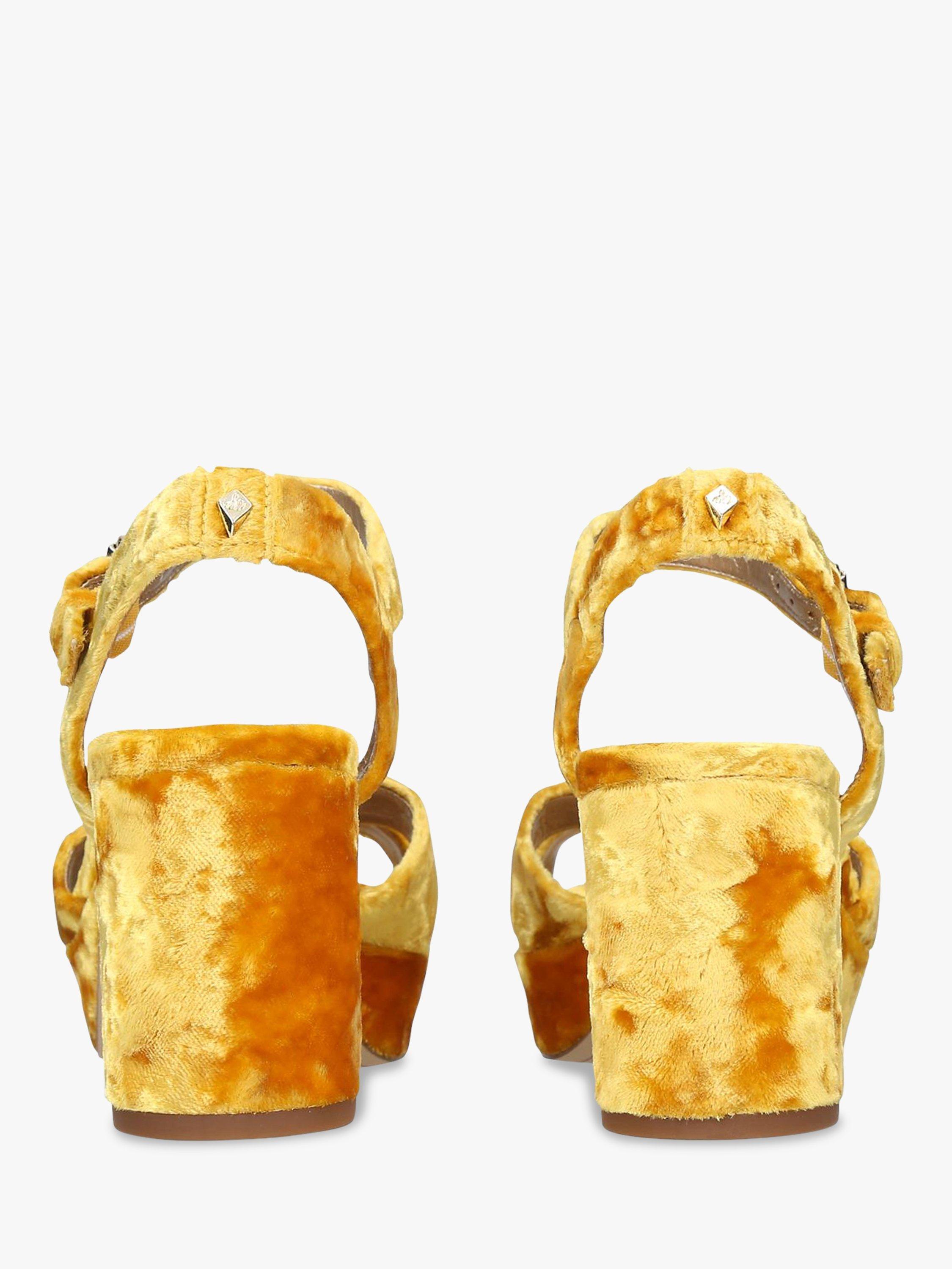 Sam Edelman Jolene Block Heel Sandals Yellow Velvet