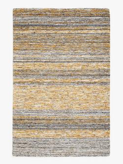 John Lewis Scandi Sketch Stripe Hand Loomed Wool Blend Rug, Saffron