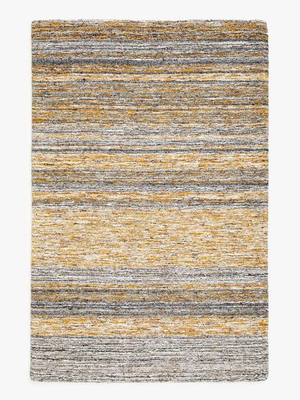 John Lewis Scandi Sketch Stripe Hand Loomed Wool Blend Rug, Saffron