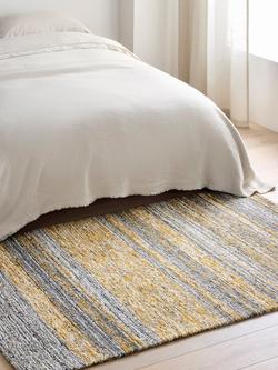 John Lewis Scandi Sketch Stripe Hand Loomed Wool Blend Rug - view 2, Saffron