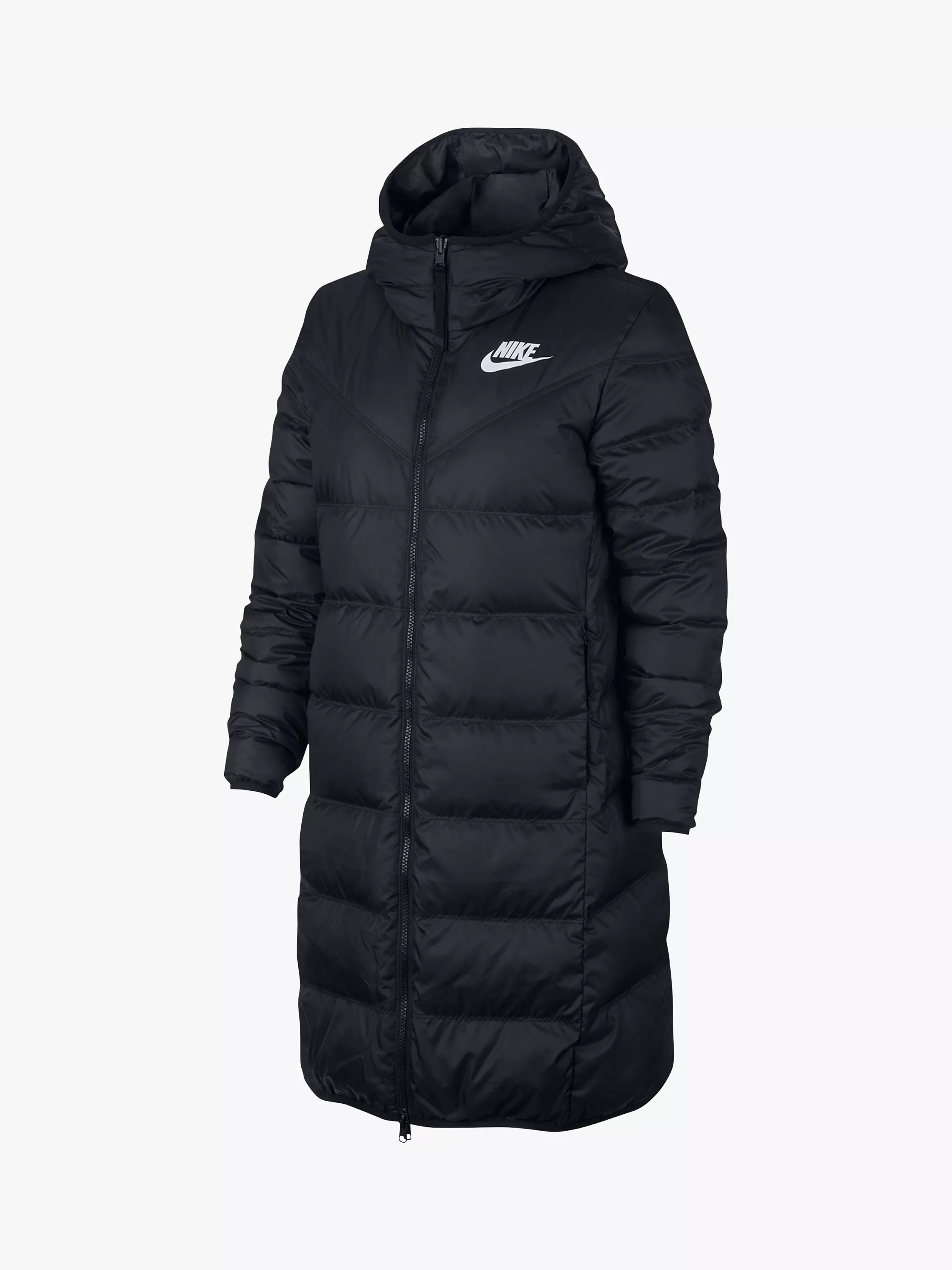 Nike black small logo longline padded jacket on sale