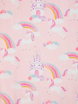 John Lewis Magical Unicorn Pencil Pleat Pair Blackout Lined Children's Curtains - view 2, Pink