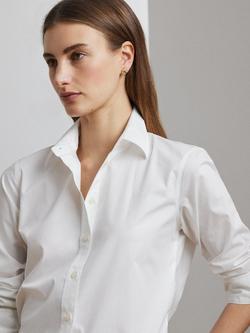 Lauren Ralph Lauren Jamelko Long Sleeve Shirt, White - view 2, White 100
