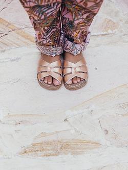 Salt-Water Kids' Original Waterproof Leather Sandals - view 2, Rose Gold