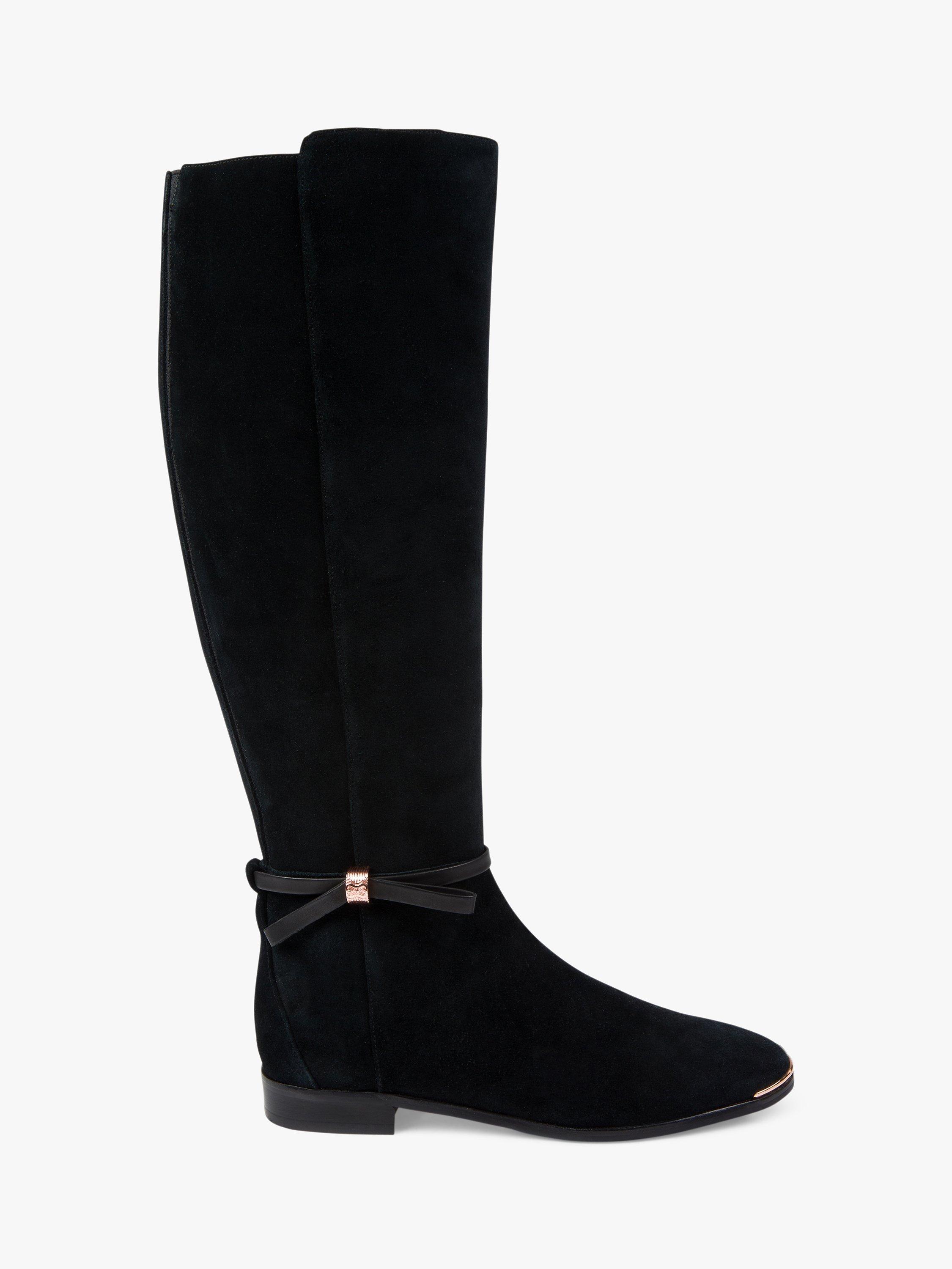 Ted Baker Lykla Knee High Boots Black Suede 7