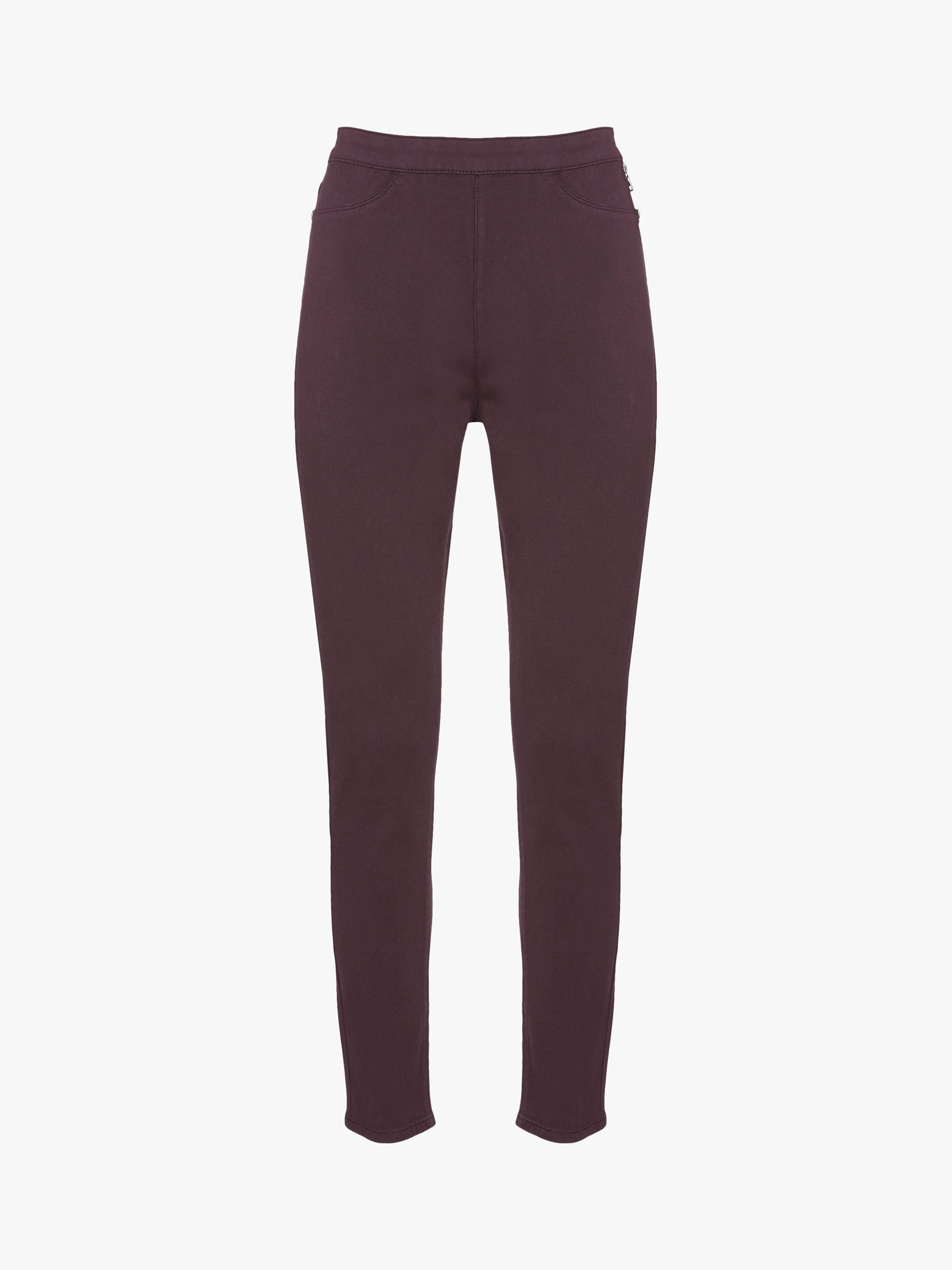 Mint Velvet Zipped Treggings, Dark Red