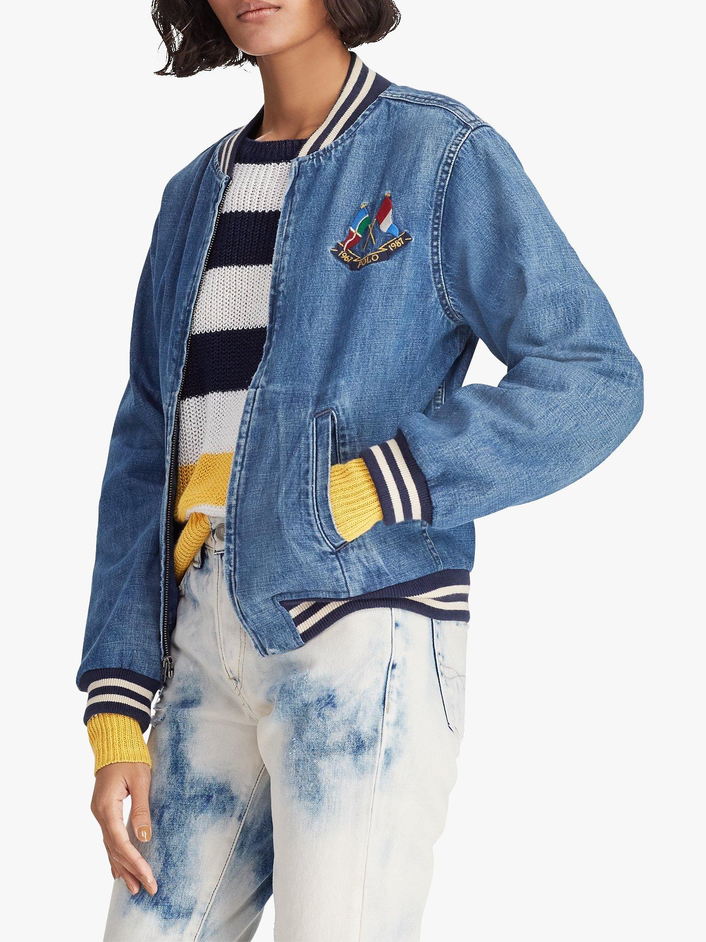 Polo ralph lauren varsity denim jacket sale