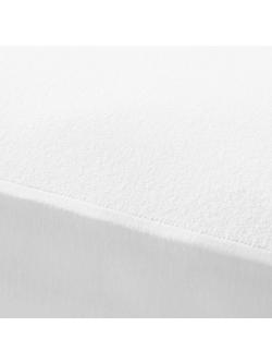 John Lewis Waterproof Terry Towelling Mattress Protector, White - view 2, White