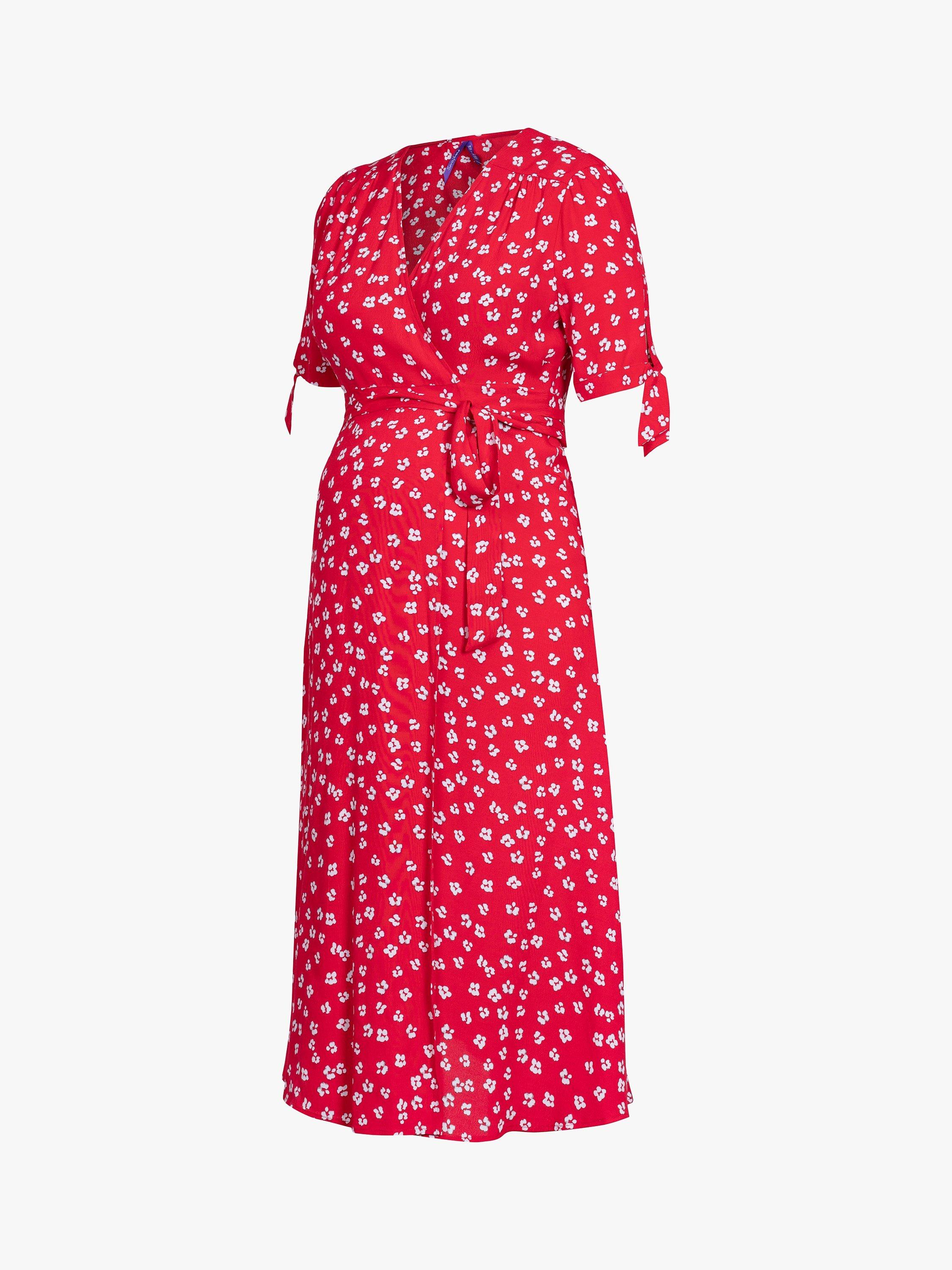 Product image 5 of 5, which shows Seraphine Bessie Floral Maternity Dress, Red, 10