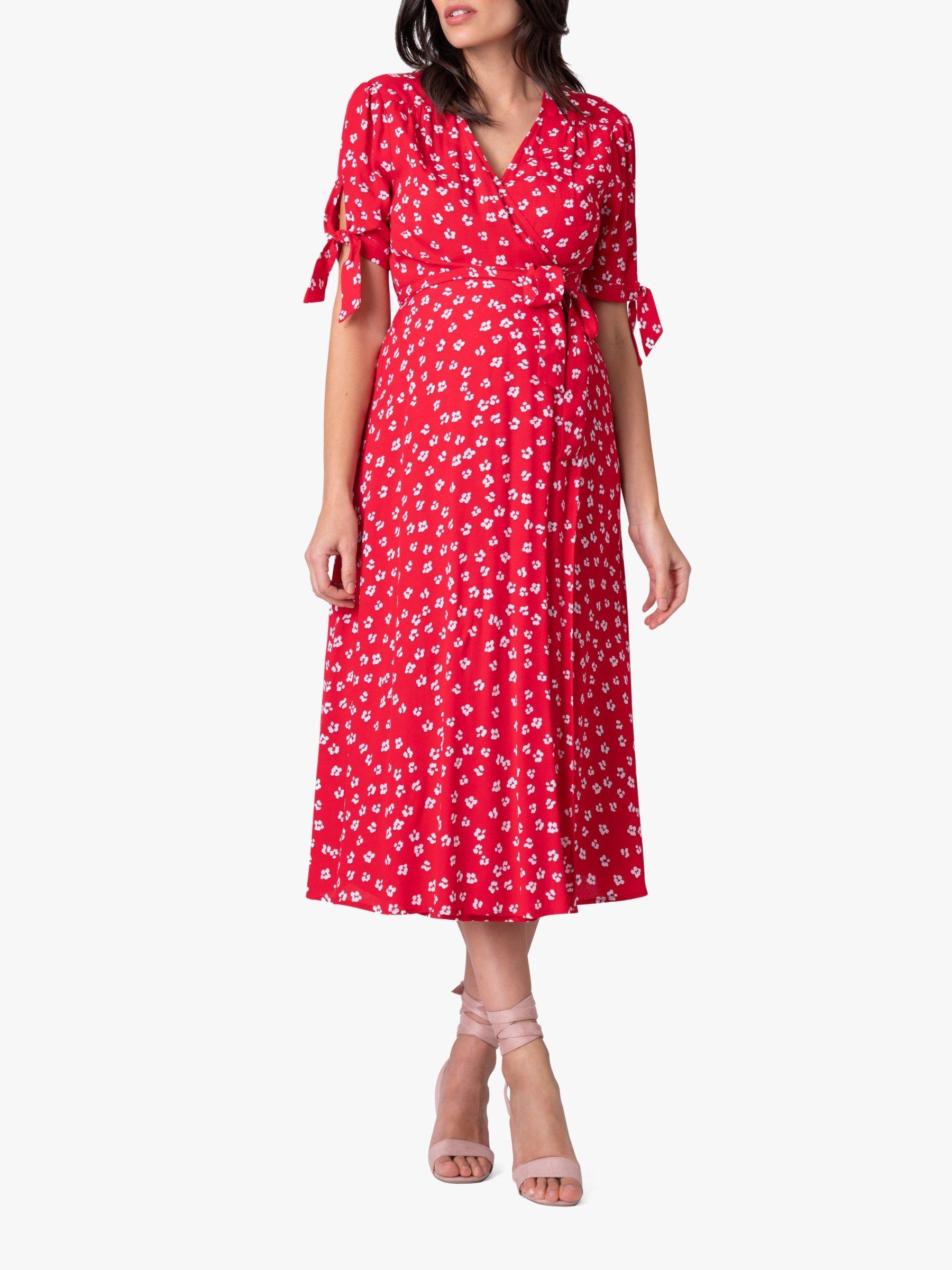Product image 3 of 5, which shows Seraphine Bessie Floral Maternity Dress, Red, 10