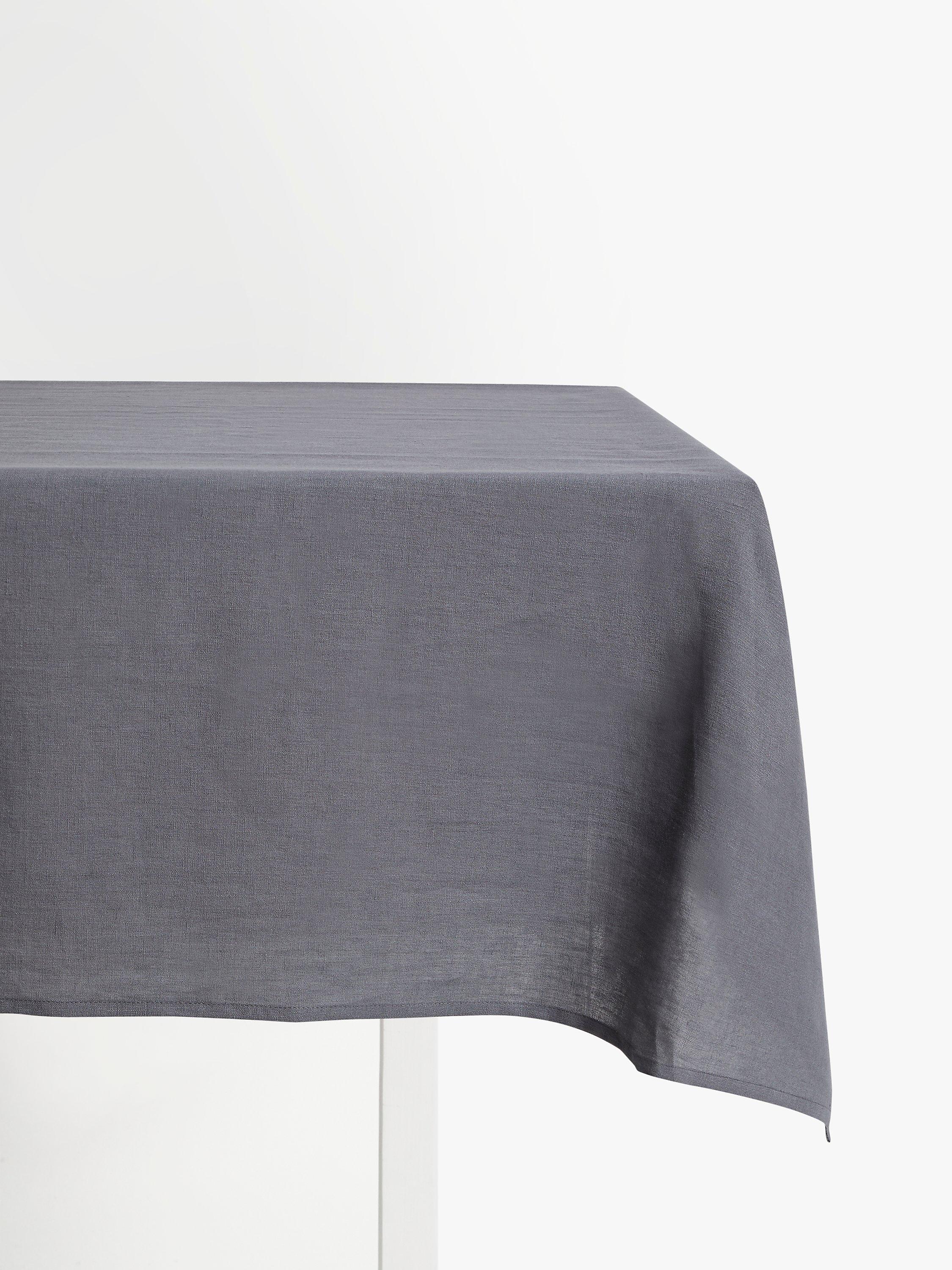 John Lewis Linen Tablecloth, Steel, 250 x 160cm