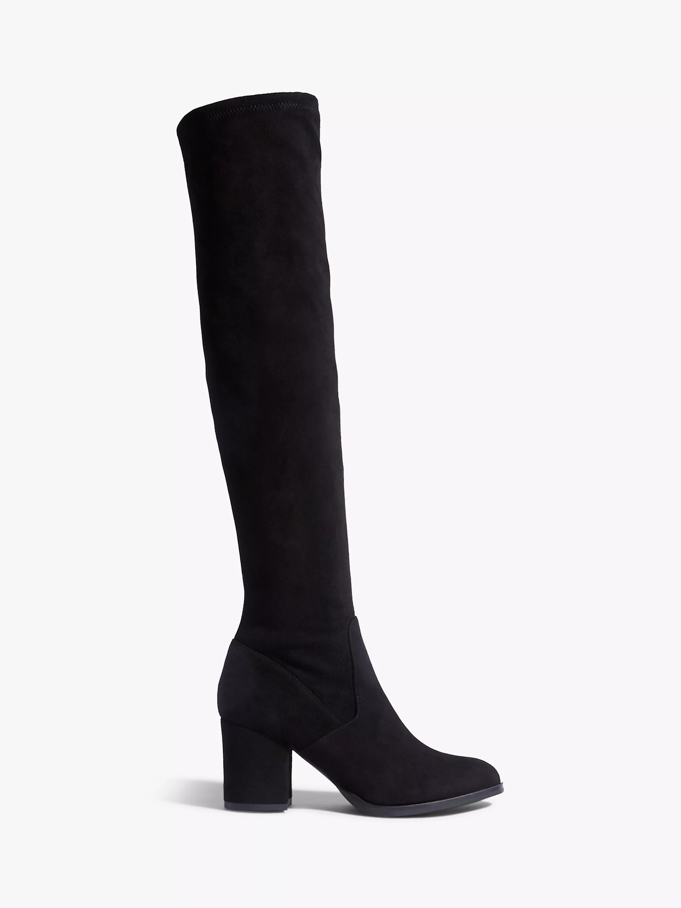 Karen Millen Suede Block Heel Over The Knee Boots