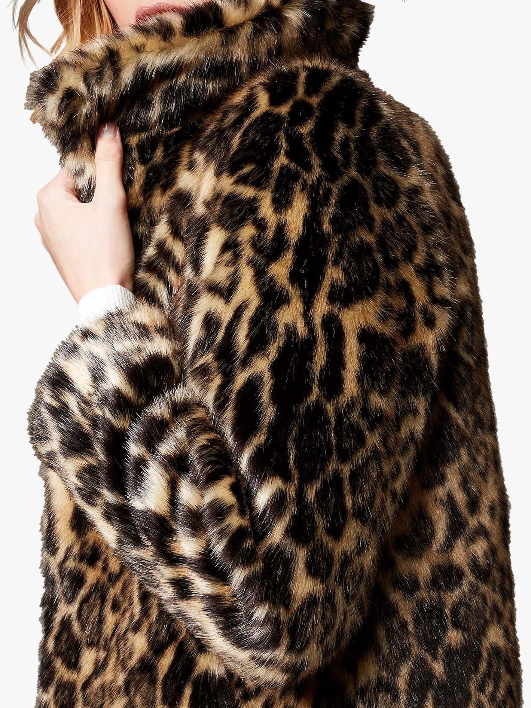 Karen millen leopard faux fur coat sale