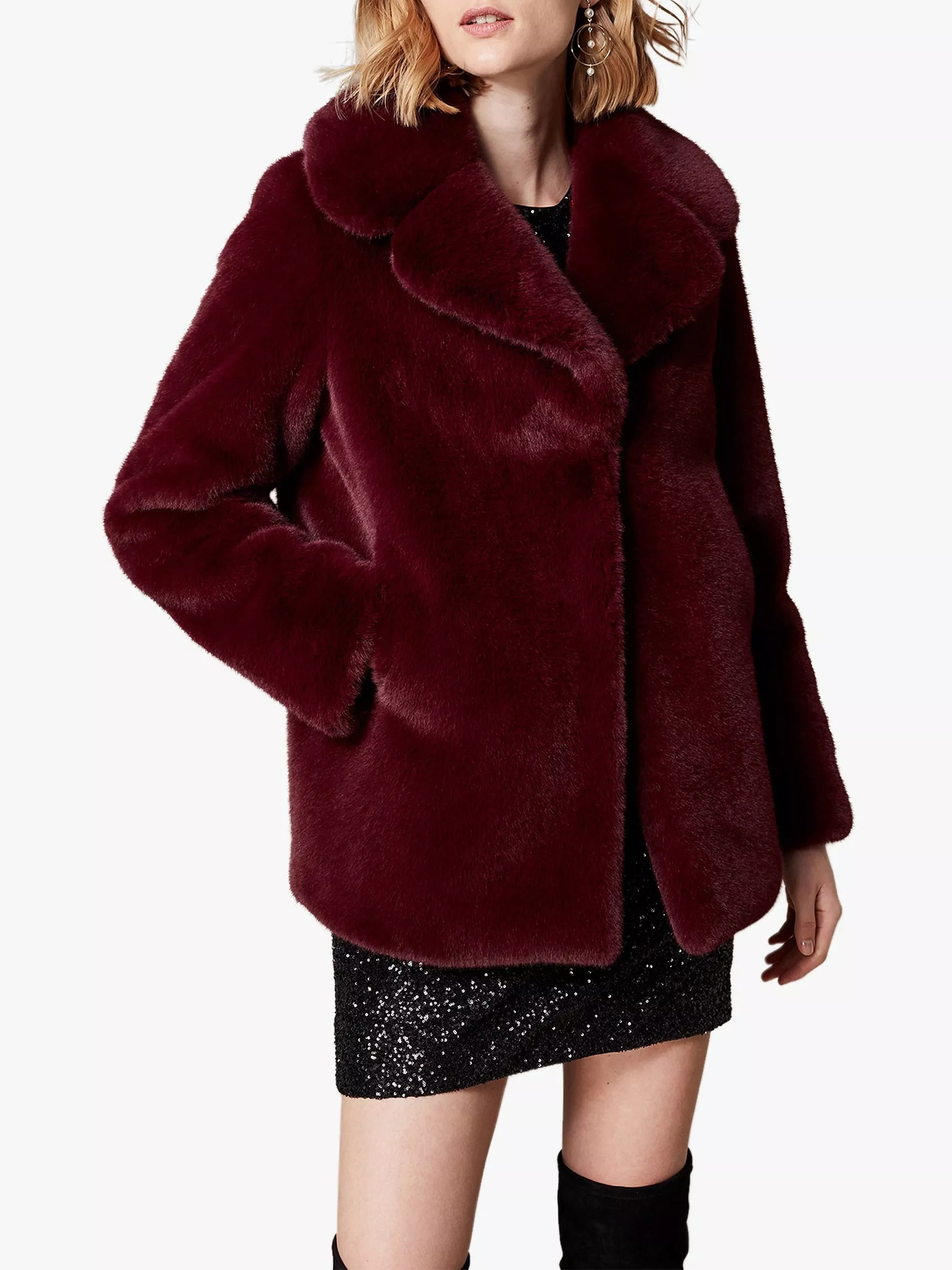 Karen millen aubergine coat best sale