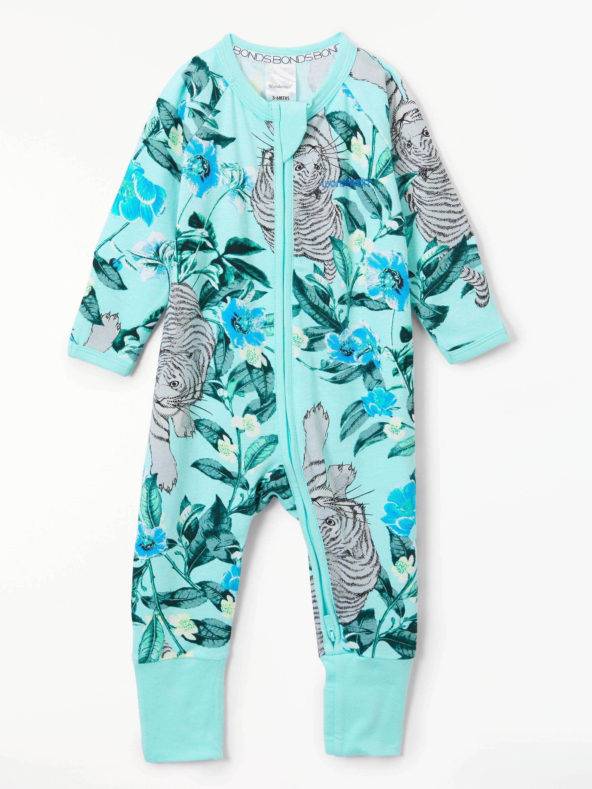Bonds Baby Unreal Tiger Print Wondersuit, Blue