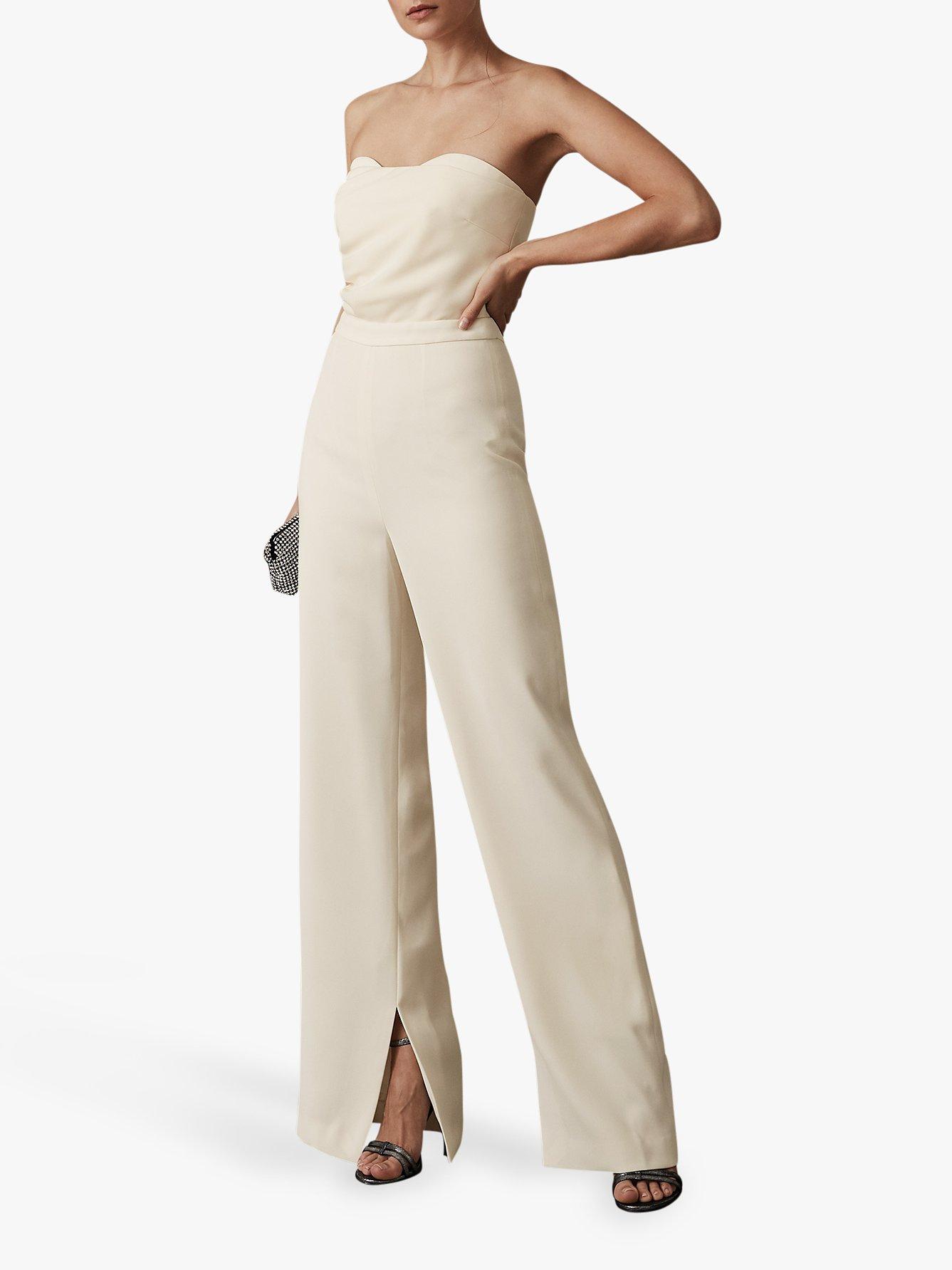 Reiss Vianne Bandeau Jumpsuit Ivory