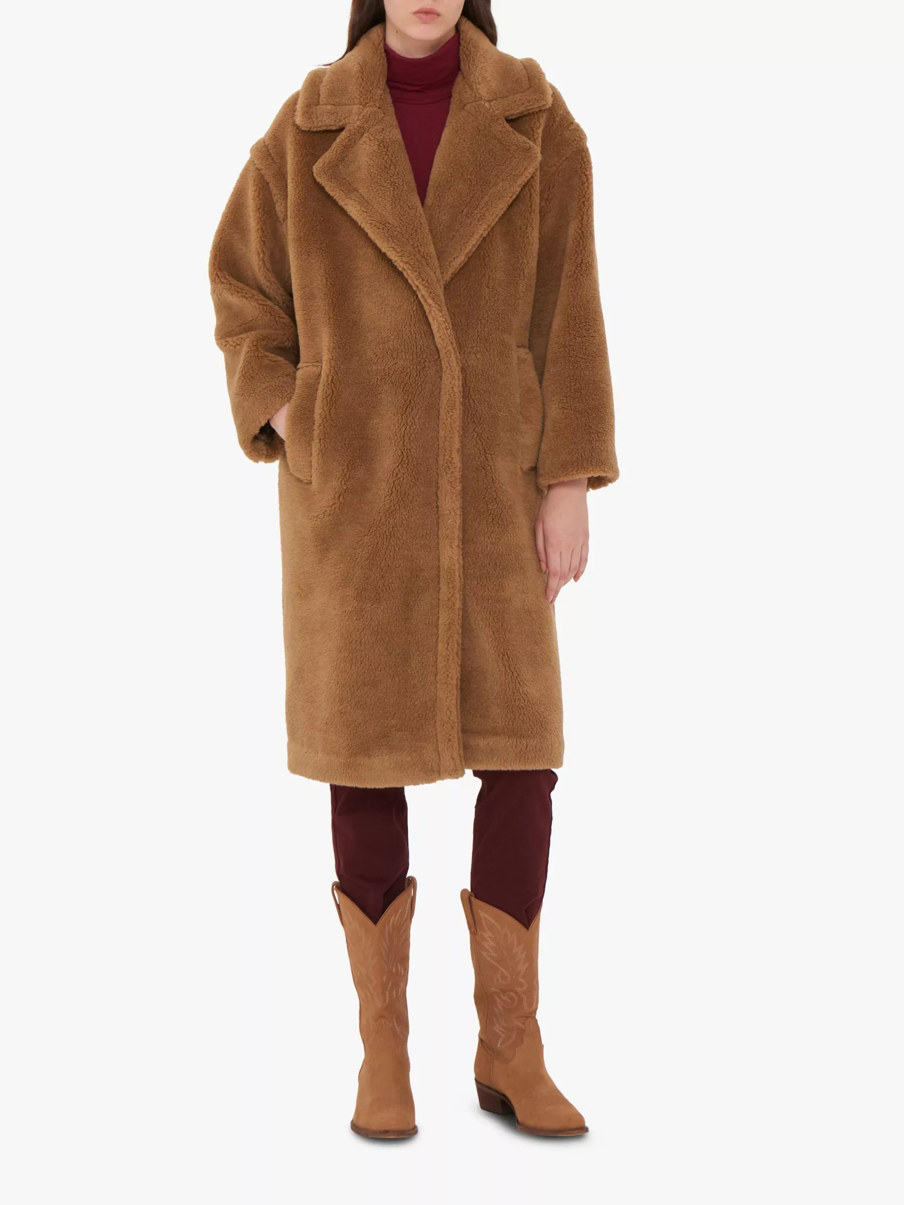 Gerard Darel Faux Fur Miranda Coat Brown