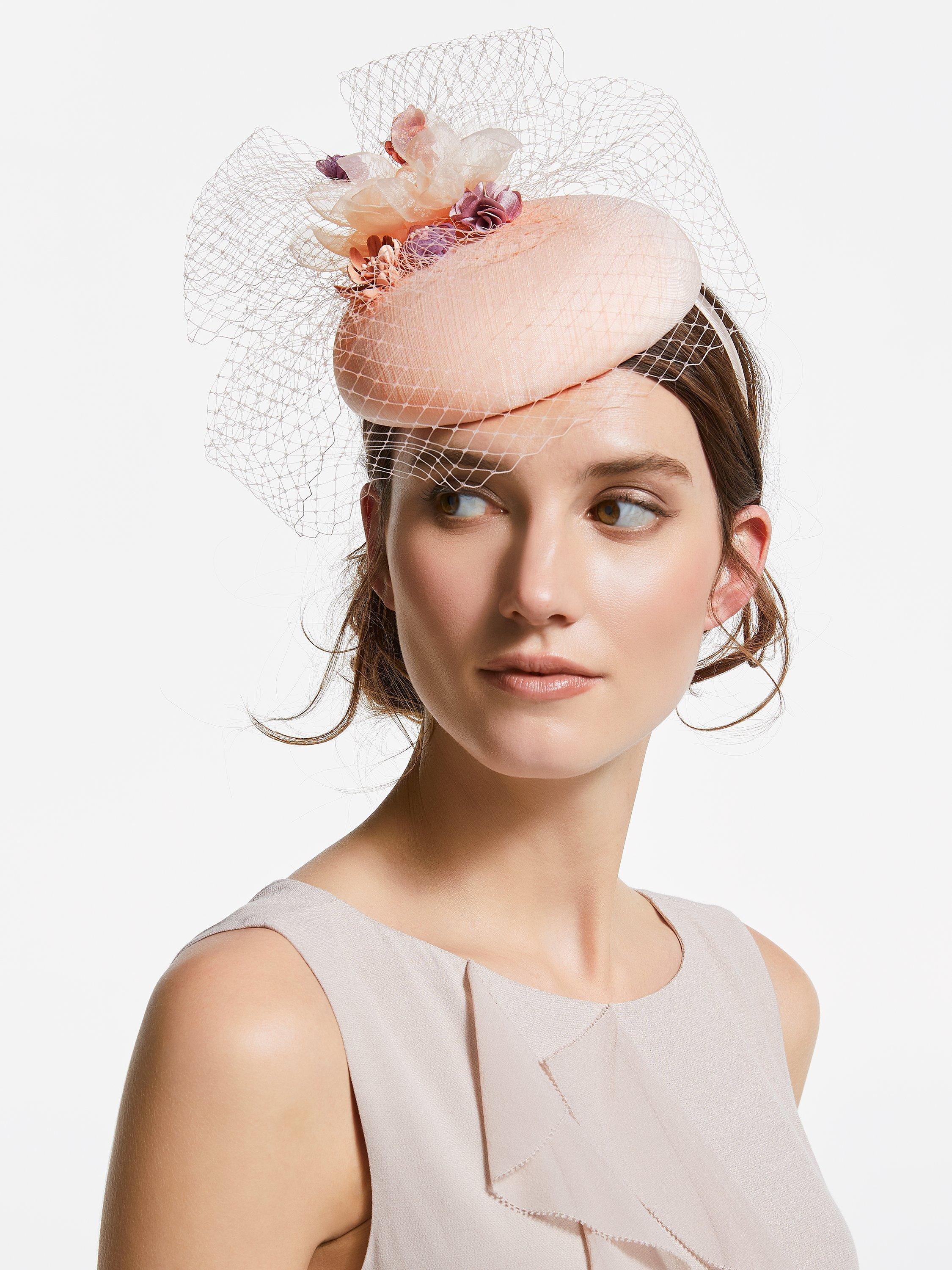 John Lewis & Partners Penelope Flower Mesh Veil Pillbox Fascinator