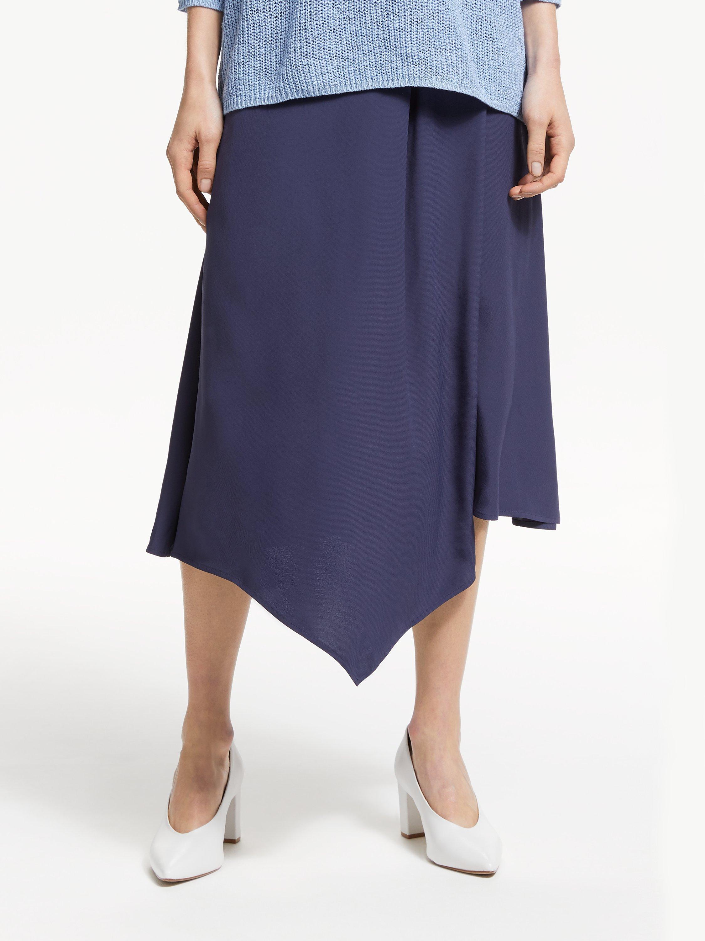 John Lewis & Partners Asymmetric Fold Midi Skirt