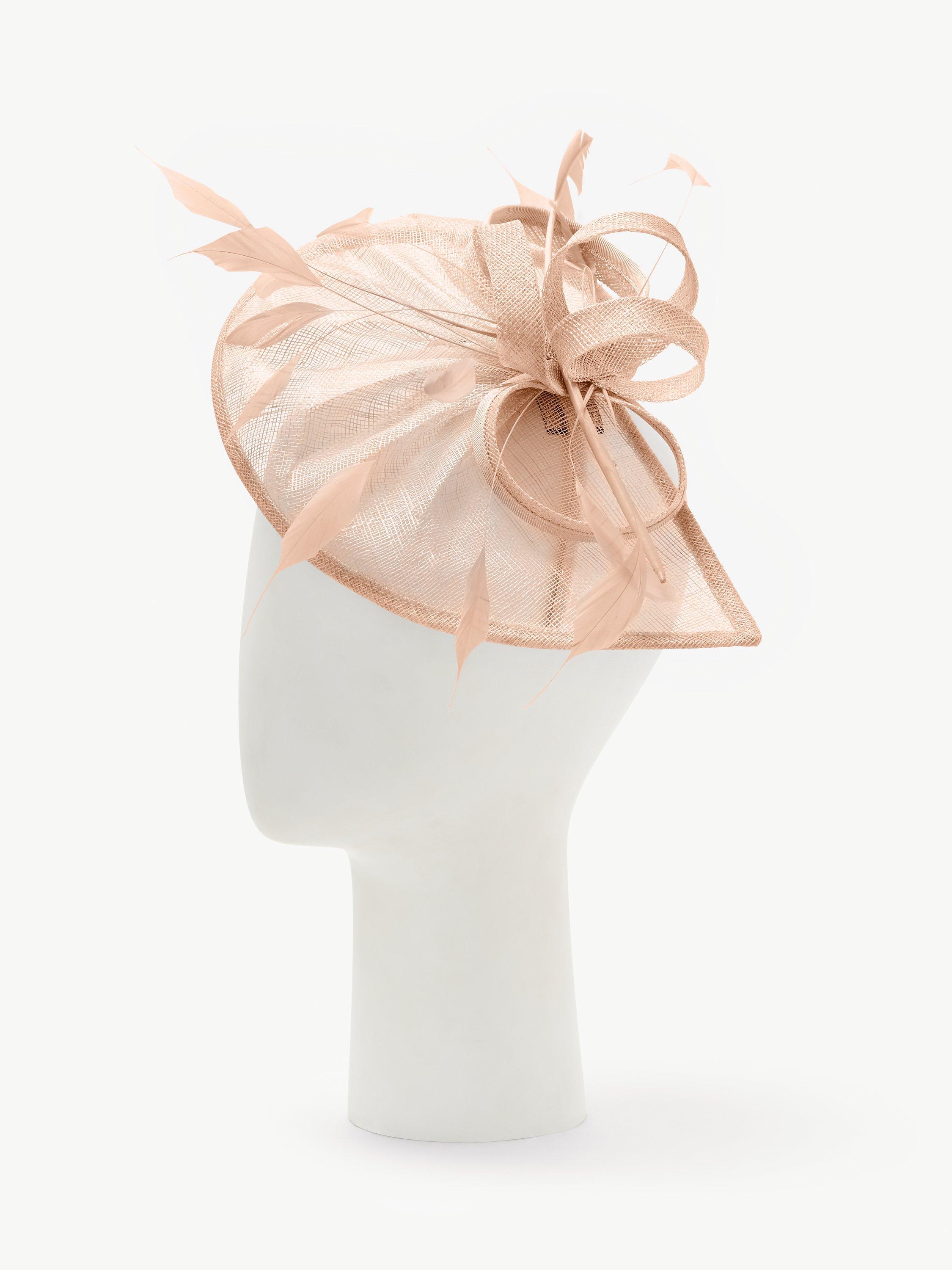 Snoxells Teardrop and Loops Fascinator, Blush, One Size