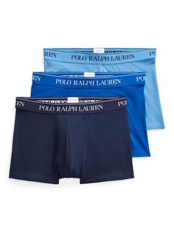 Polo Ralph Lauren Contrast Waistband Trunks, Pack of 3, Blue, Blue