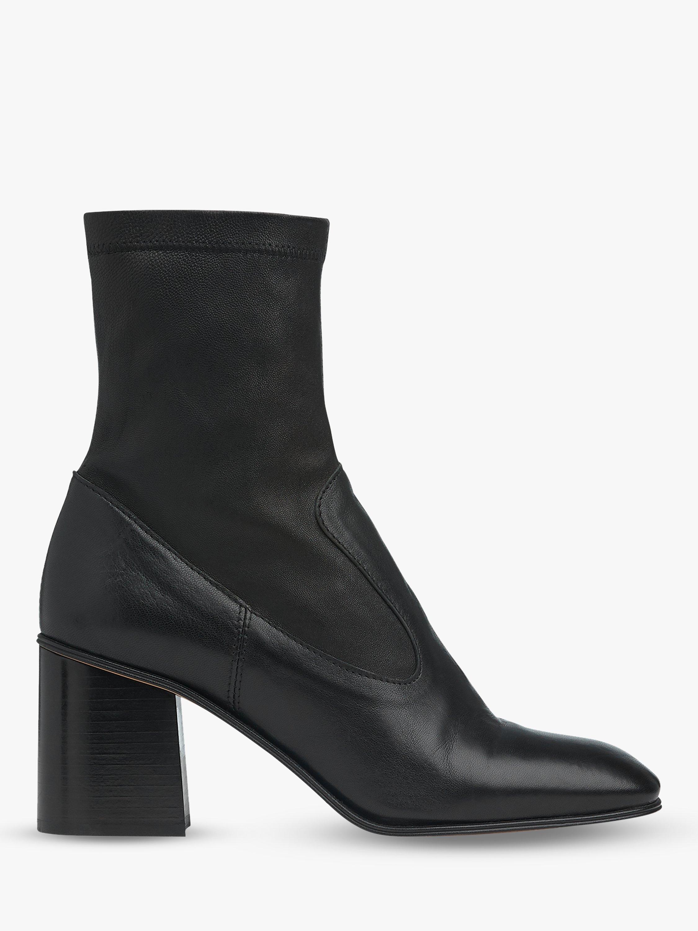Whistles Vittoria Sock Ankle Boots, Black