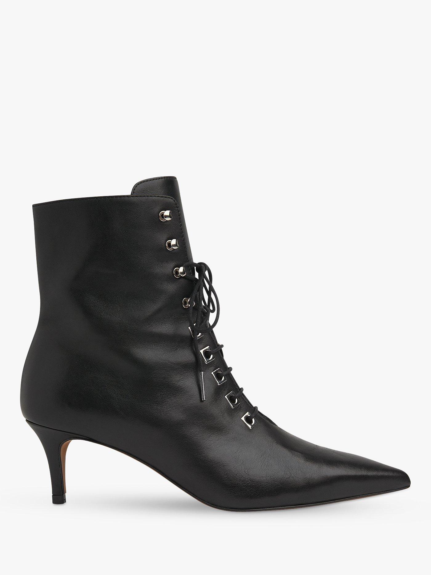 Lace up kitten heel ankle boots hotsell