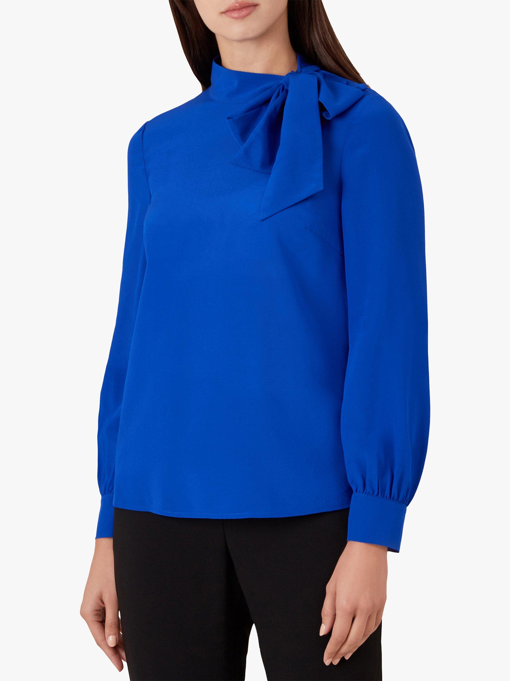 Hobbs Quinn Silk Top, Cobalt Blue