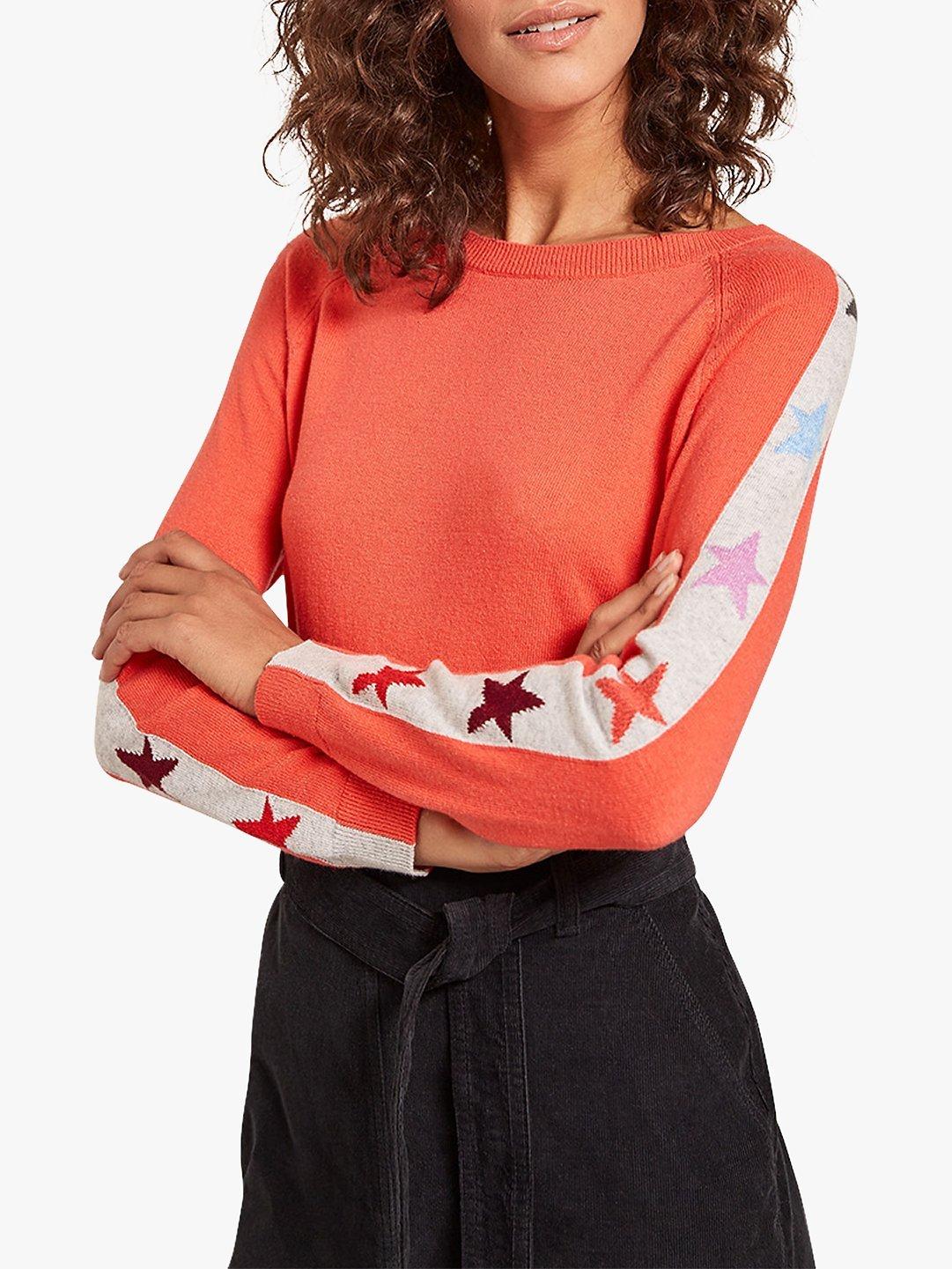 Mint Velvet Star Knitted Jumper, Watermelon