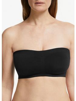 John Lewis Ivy Seam Free Bandeau Bra, Black
