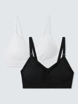 John Lewis Maria Seam Free Maternity Bra, Pack of 2 - view 2, Black/White