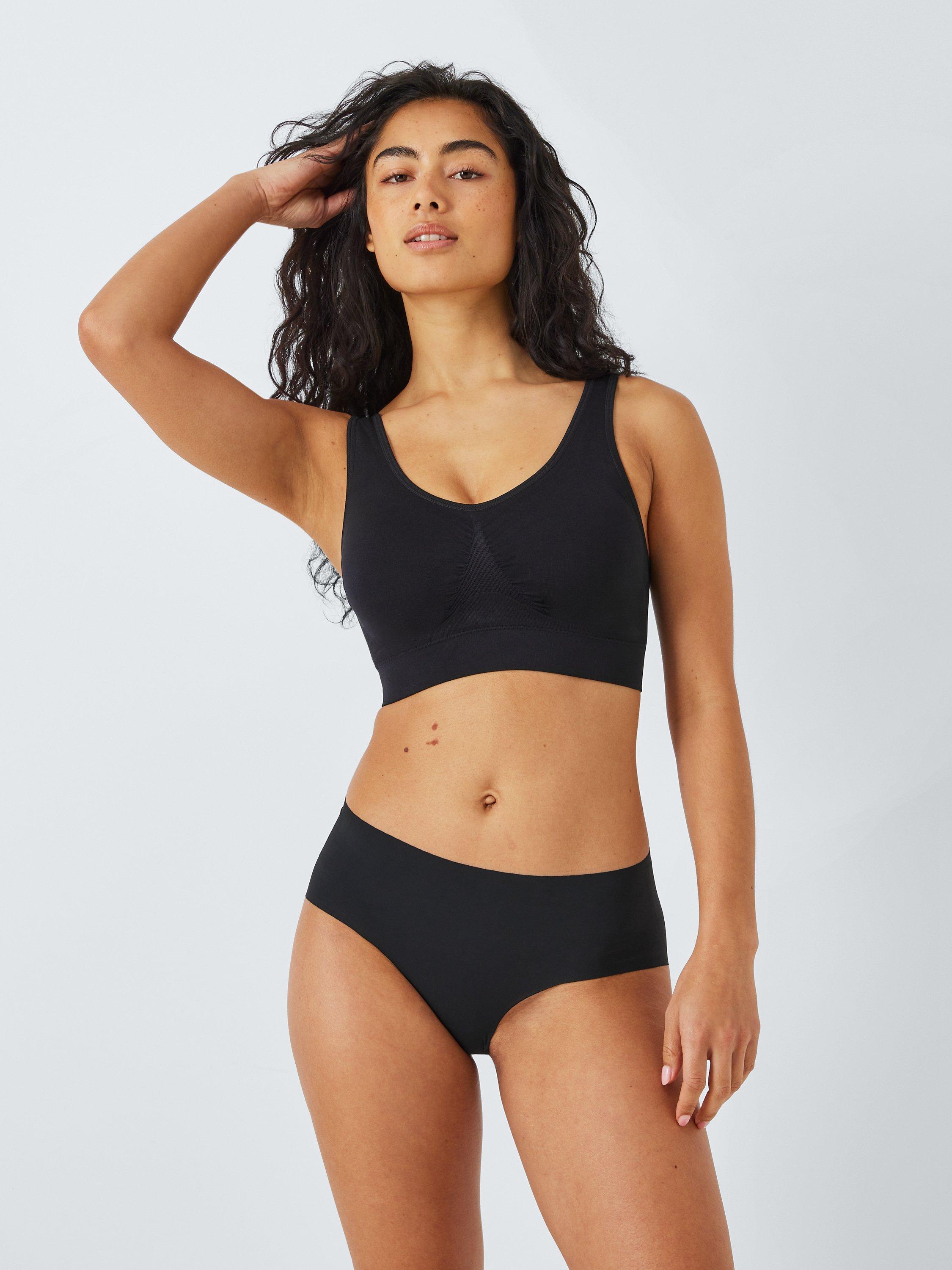 Product image 6 of 7, which shows John Lewis ANYDAY Anya Padded Seam Free Bra, Black, S