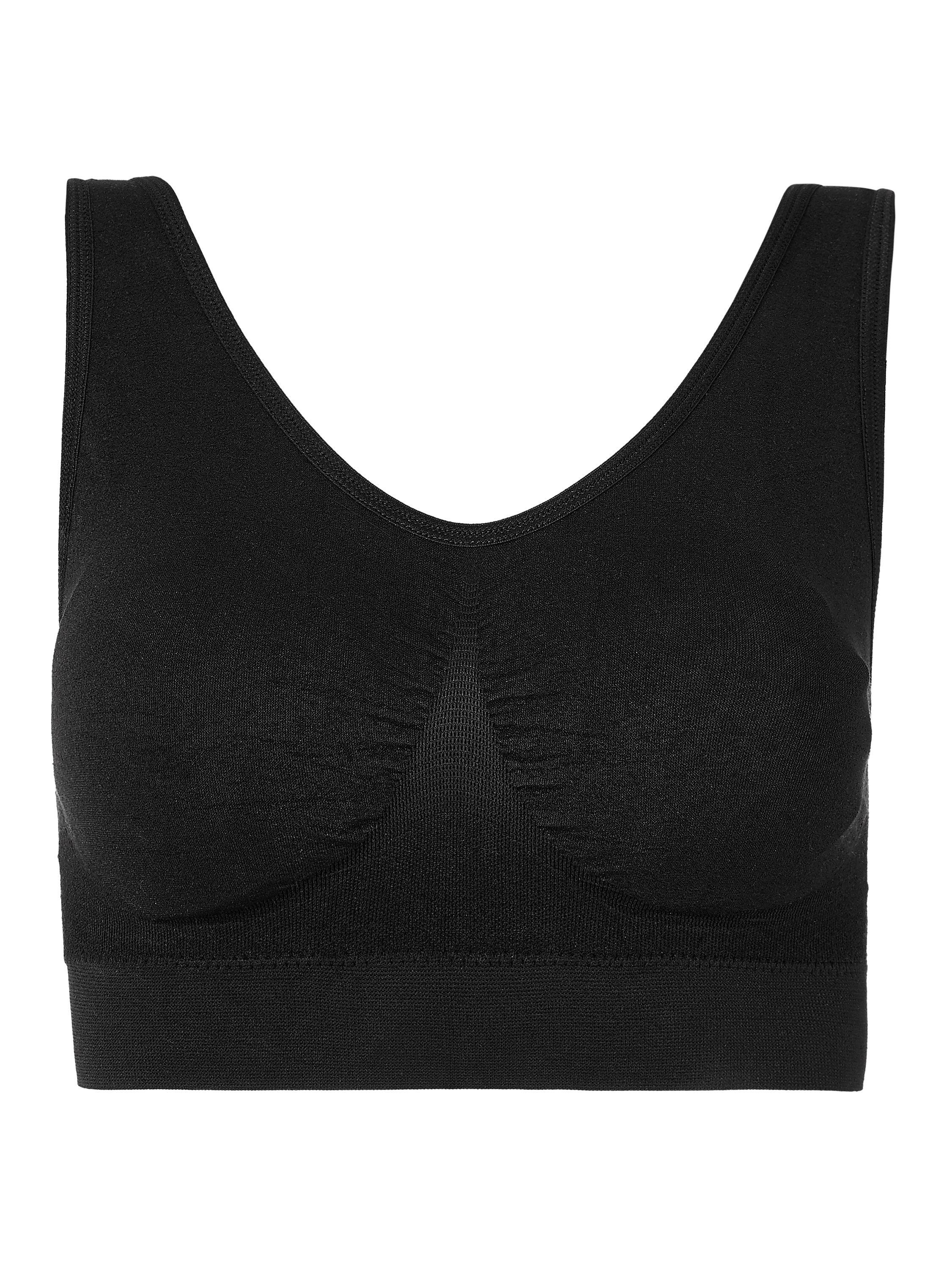 Product image 3 of 7, which shows John Lewis ANYDAY Anya Padded Seam Free Bra, Black, S