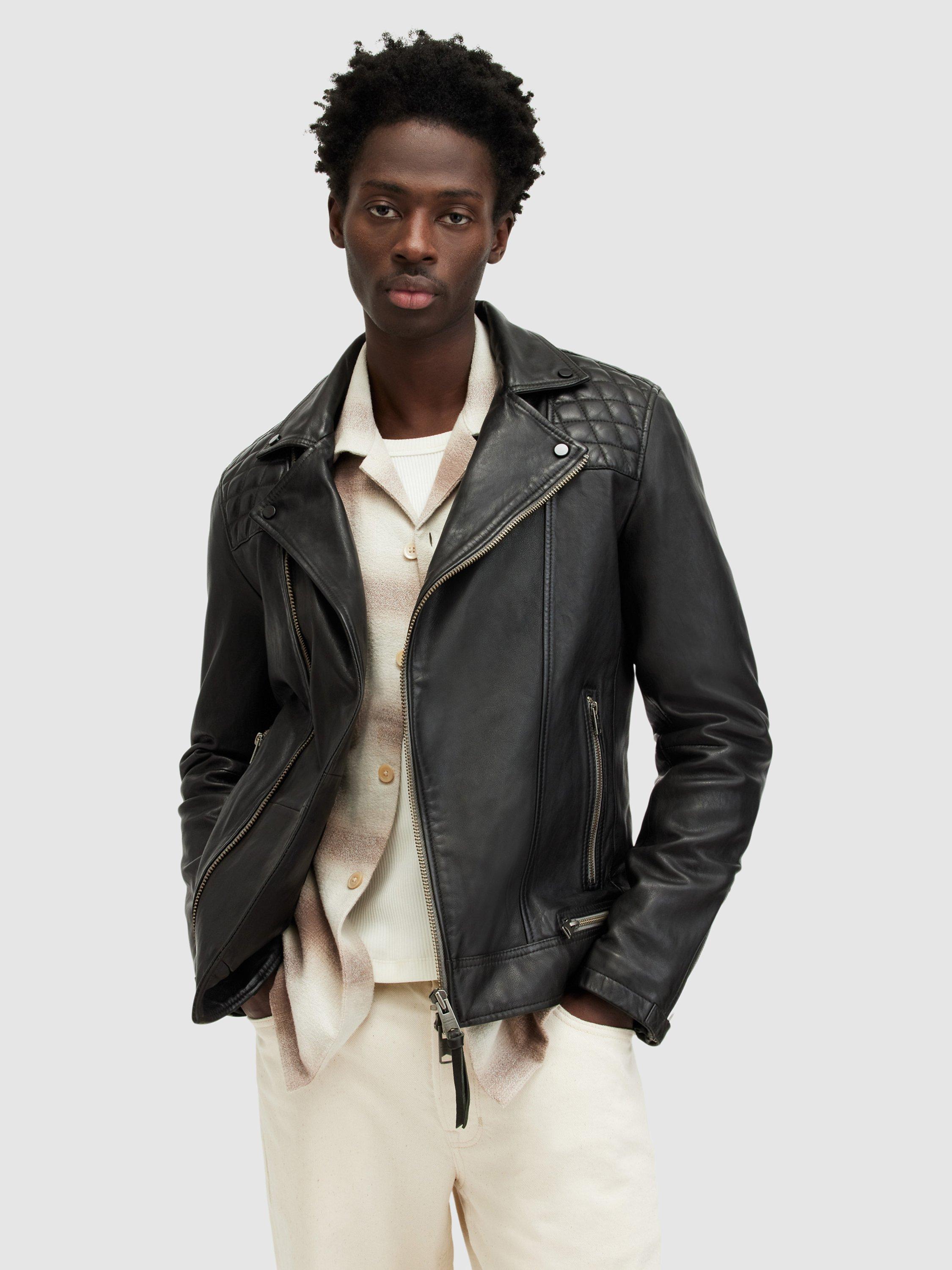 AllSaints Conroy Leather Biker Jacket, Black
