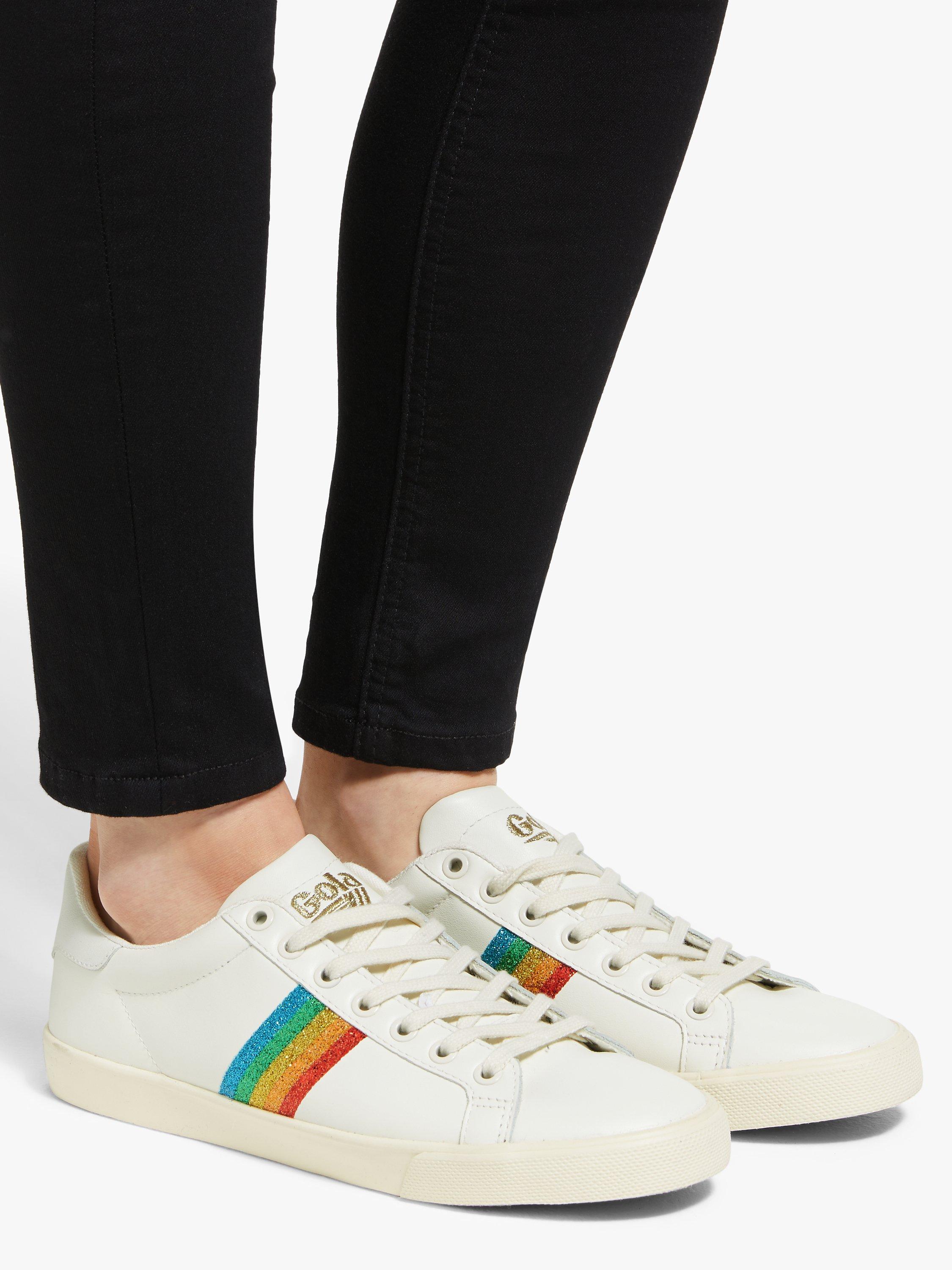 Gola Orchid Rainbow Low Top Trainers Off White Multi Glitter