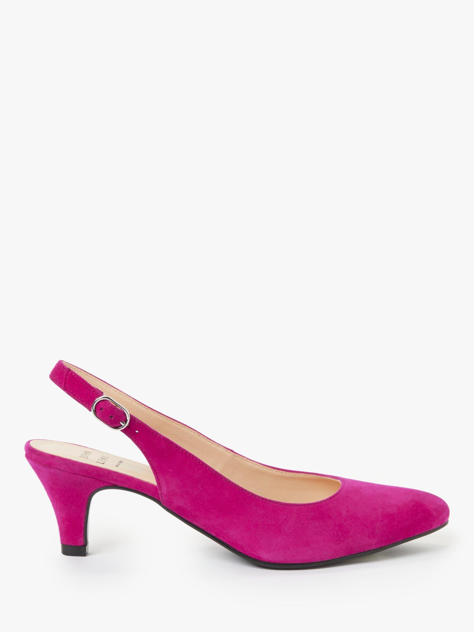 John Lewis Grace Suede Slingback Court Shoes, Pink Mid