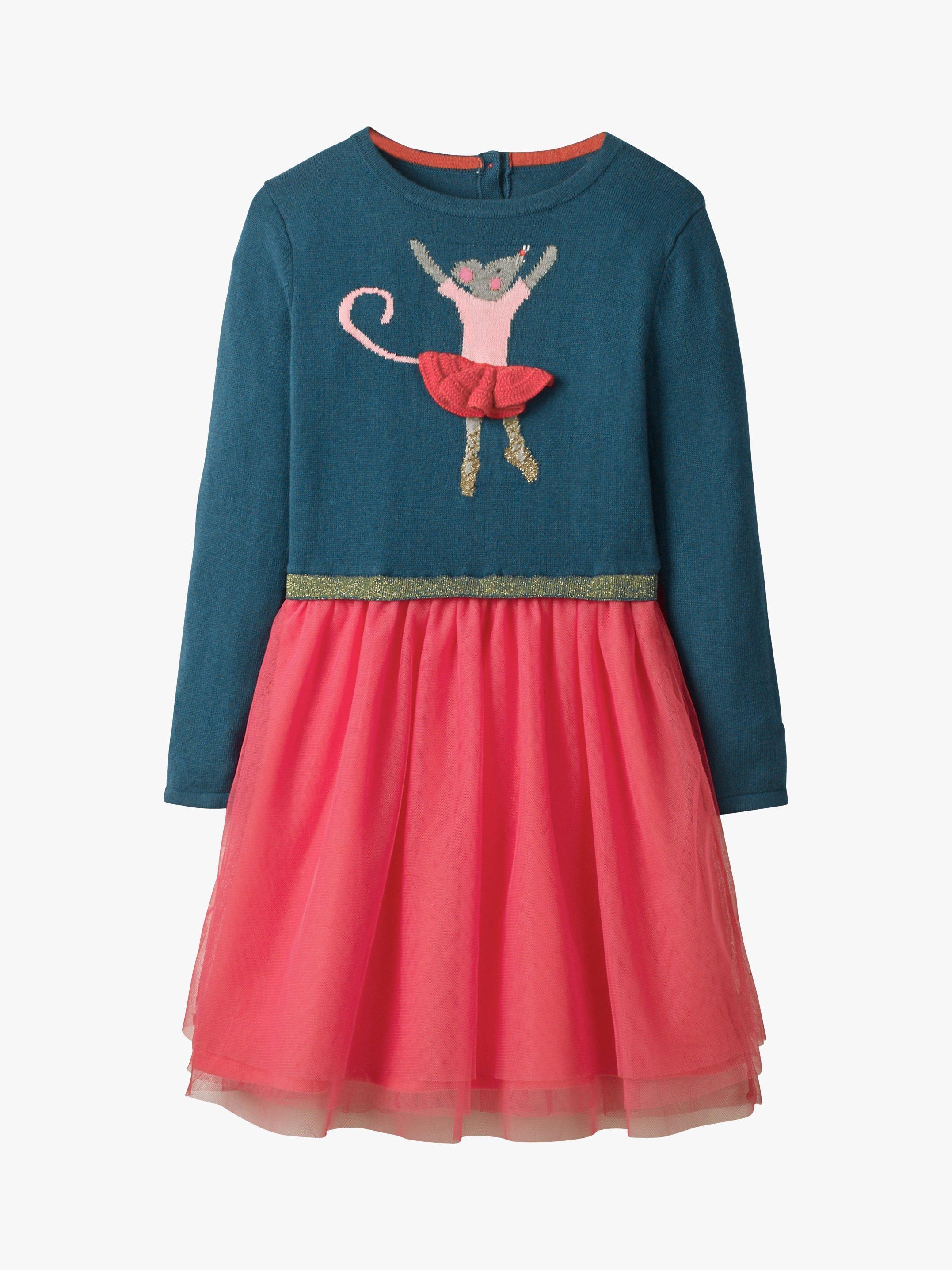 Mini Boden Girls' Mouse Tulle Dress, Blue