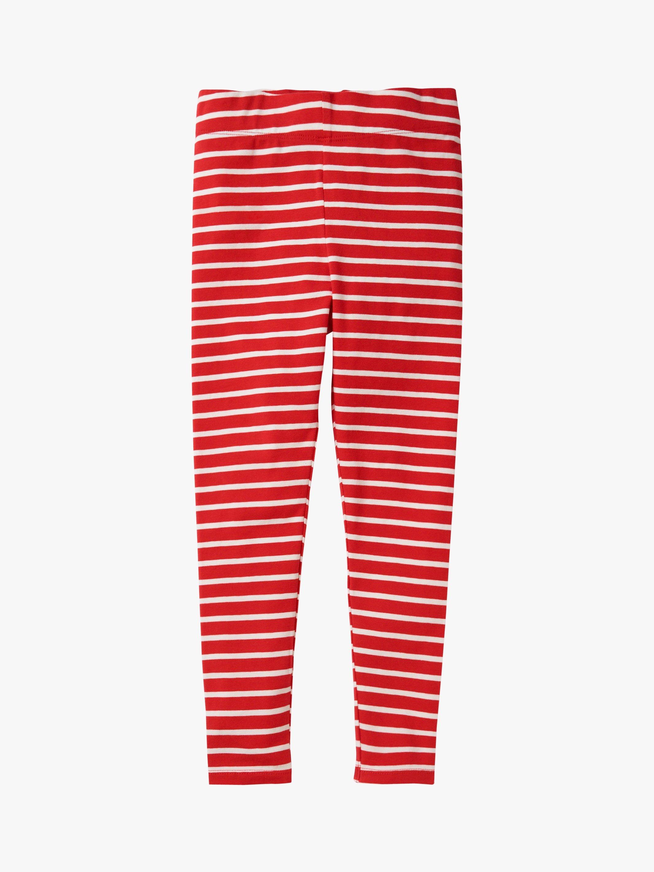 Mini Boden Girls' Striped Leggings, Red