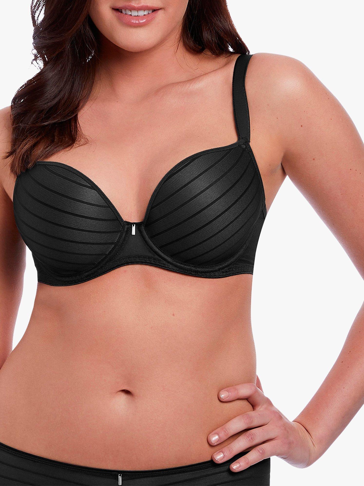 Freya Cameo Underwired Plunge Bra, Black, 36FF