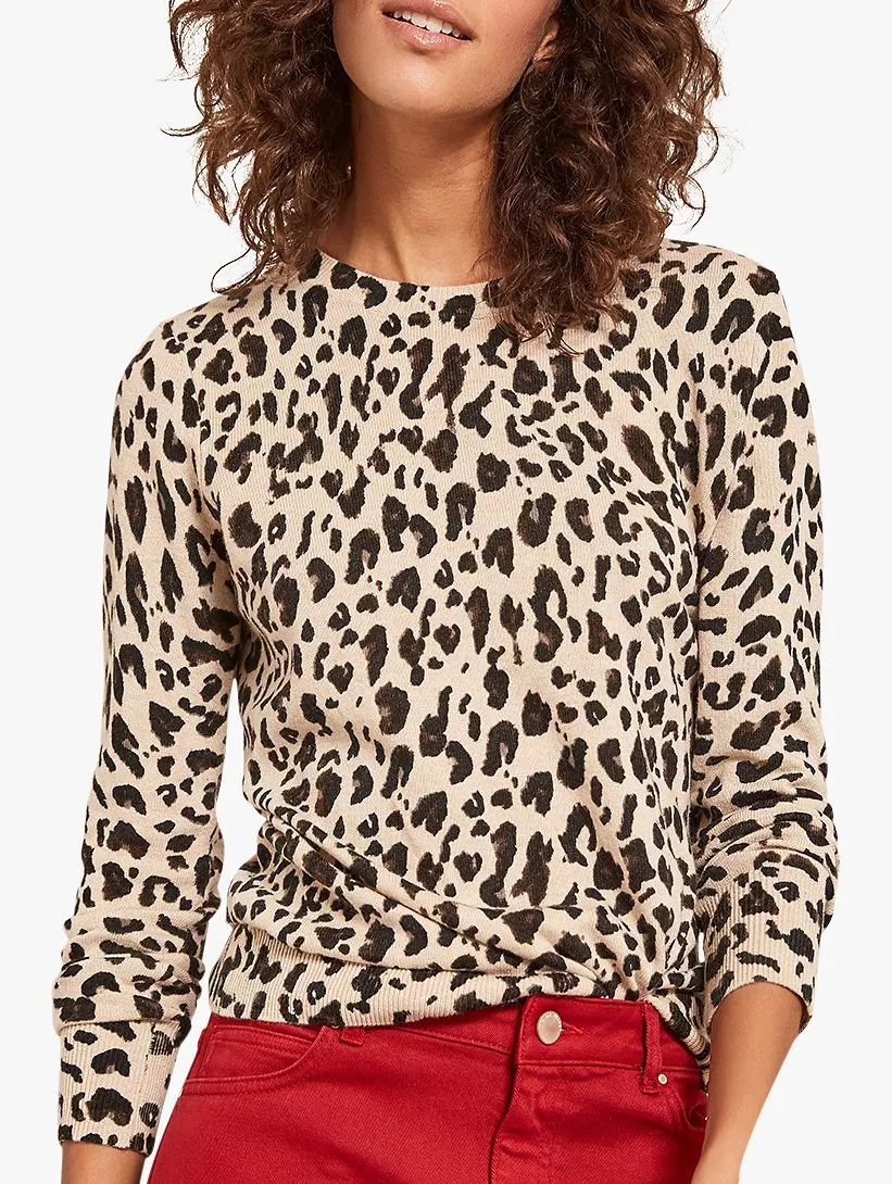 Mint Velvet Leopard Print Jumper Multi