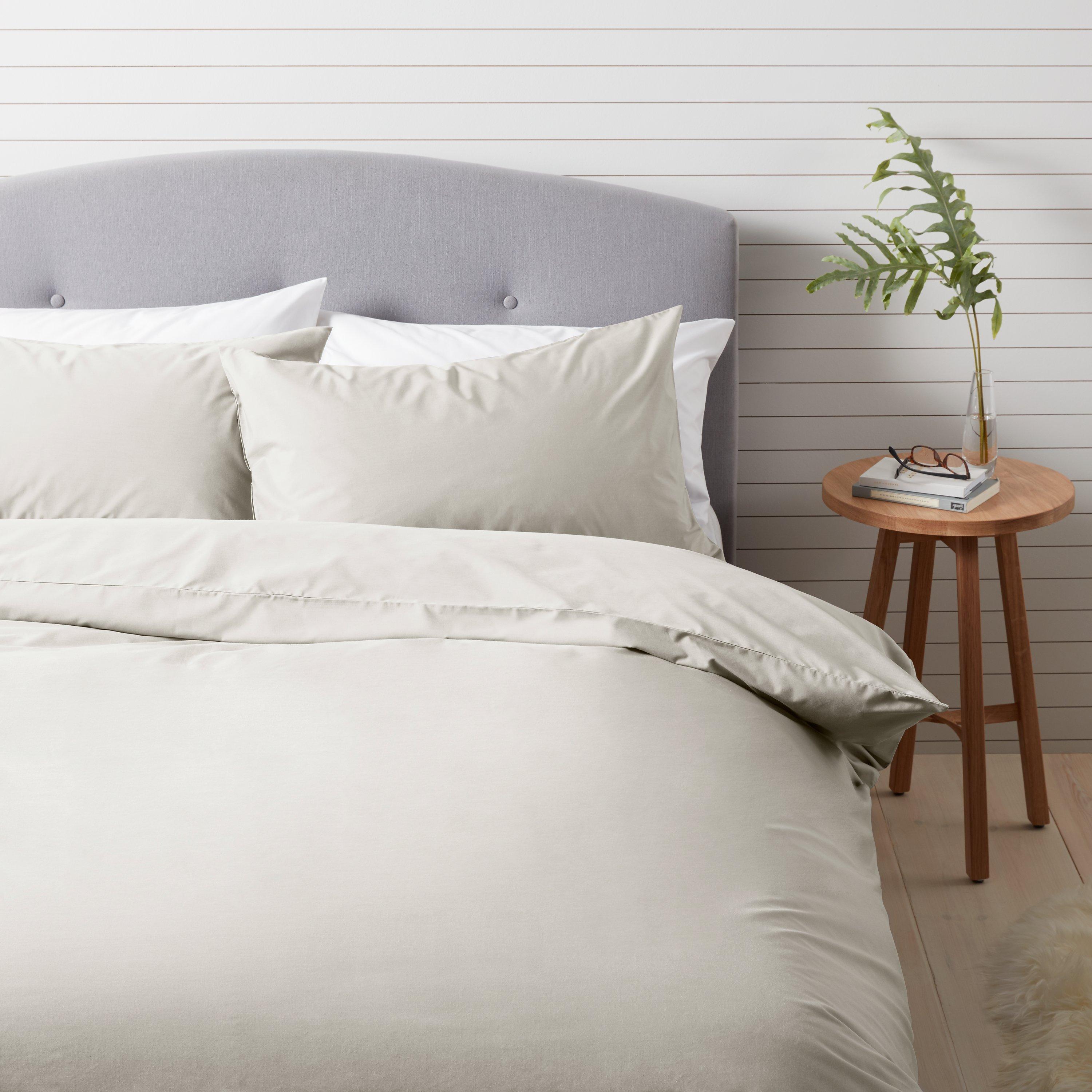 John Lewis & Partners Easy Care 200 Thread Count Polycotton Duvet Cover, Super King, Soft Clay