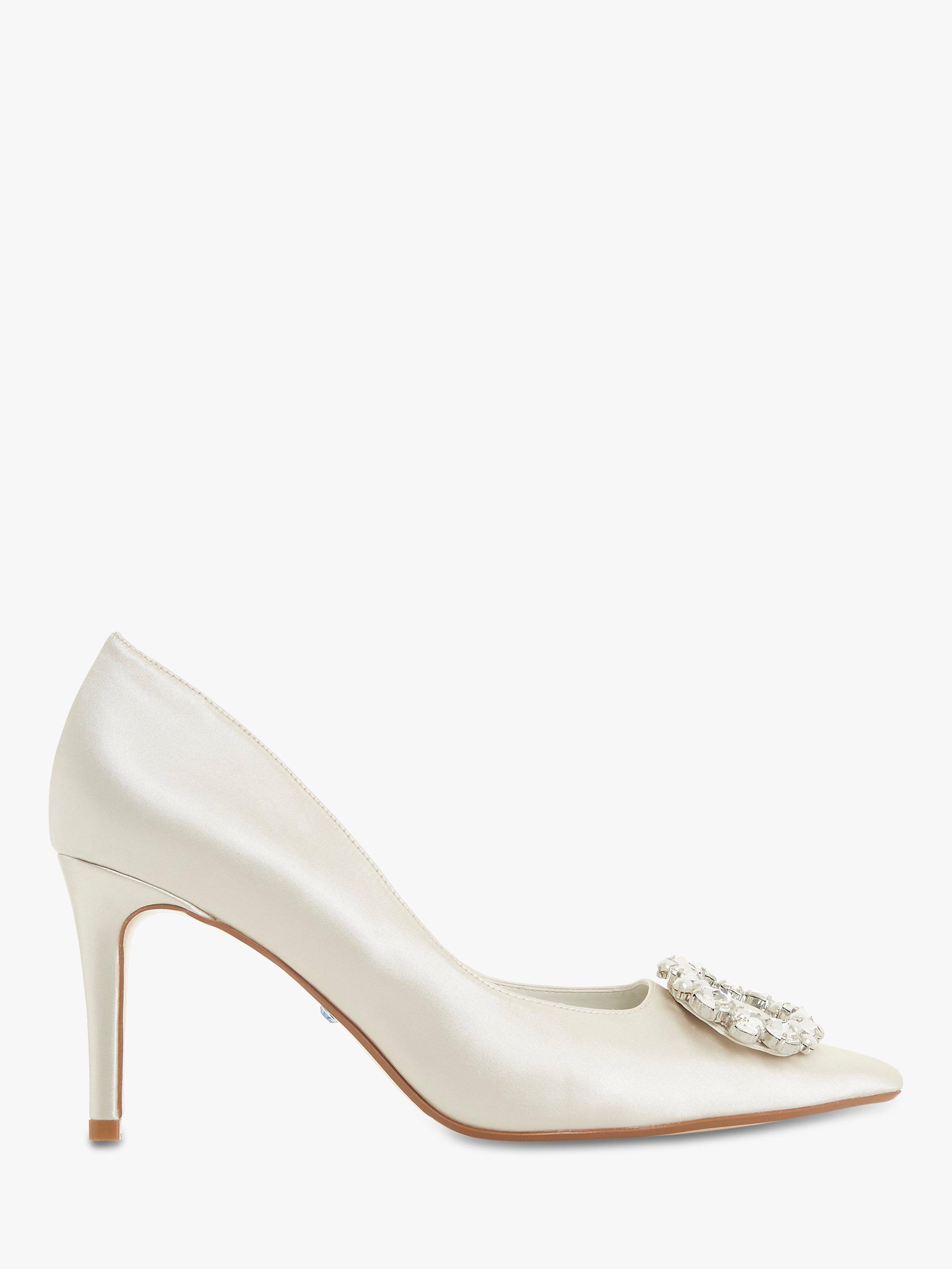 Dune Bridal Collection Adorne Brooch Court Shoes Ivory Satin