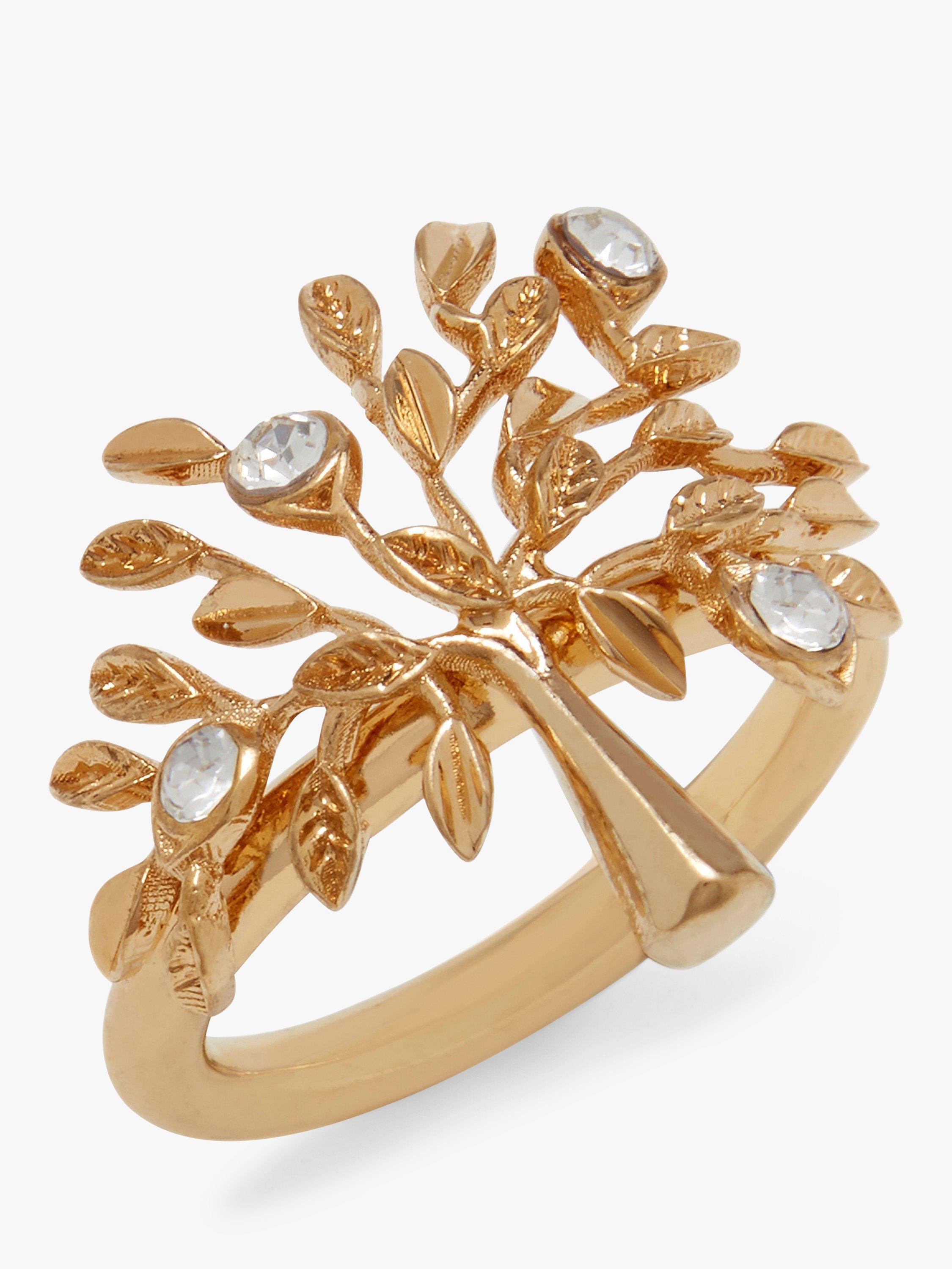 Mulberry Tree Crystal Ring, Gold/Crystal