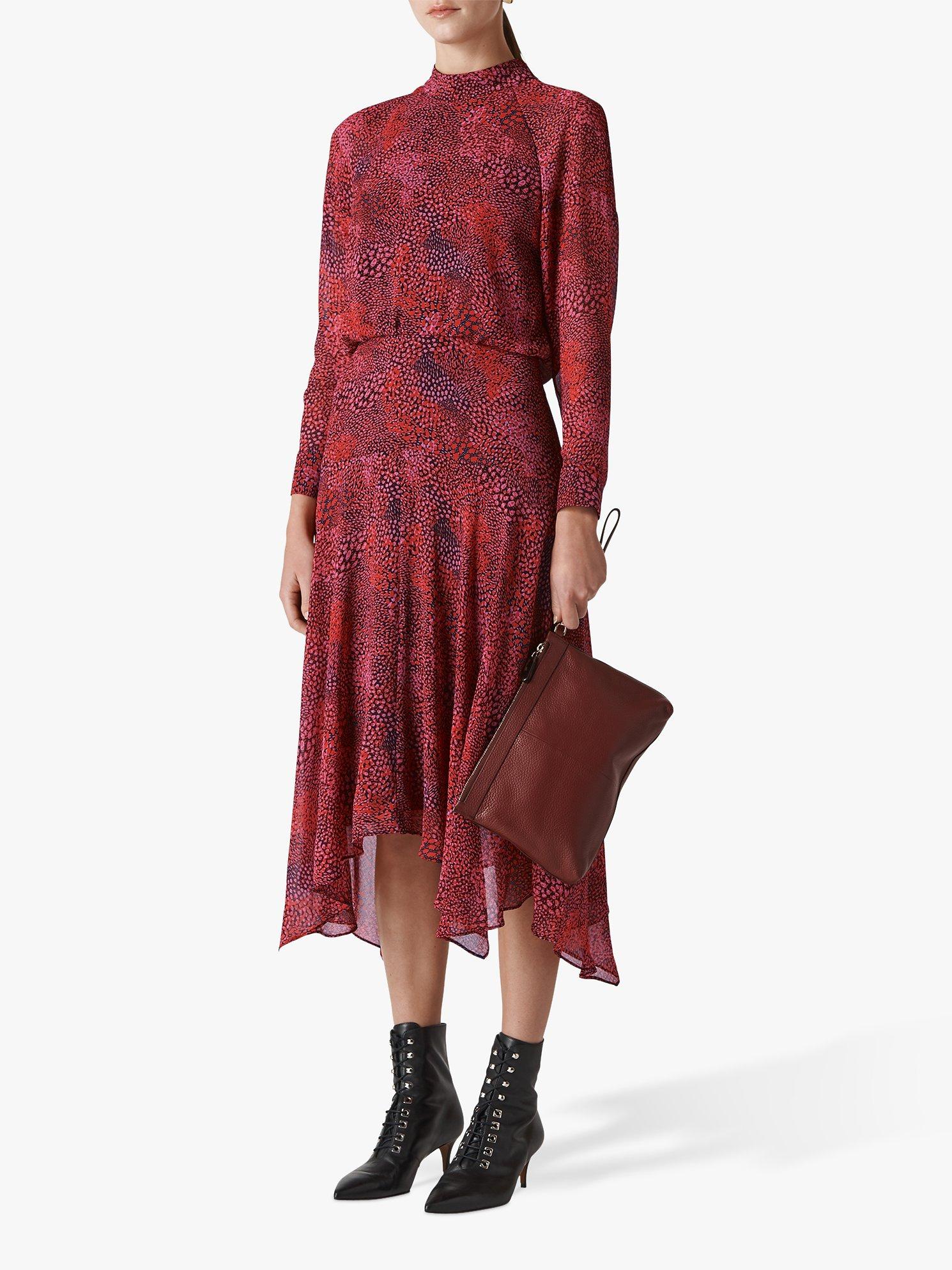 Whistles Abstract Animal Print Dress, Pink/Multi