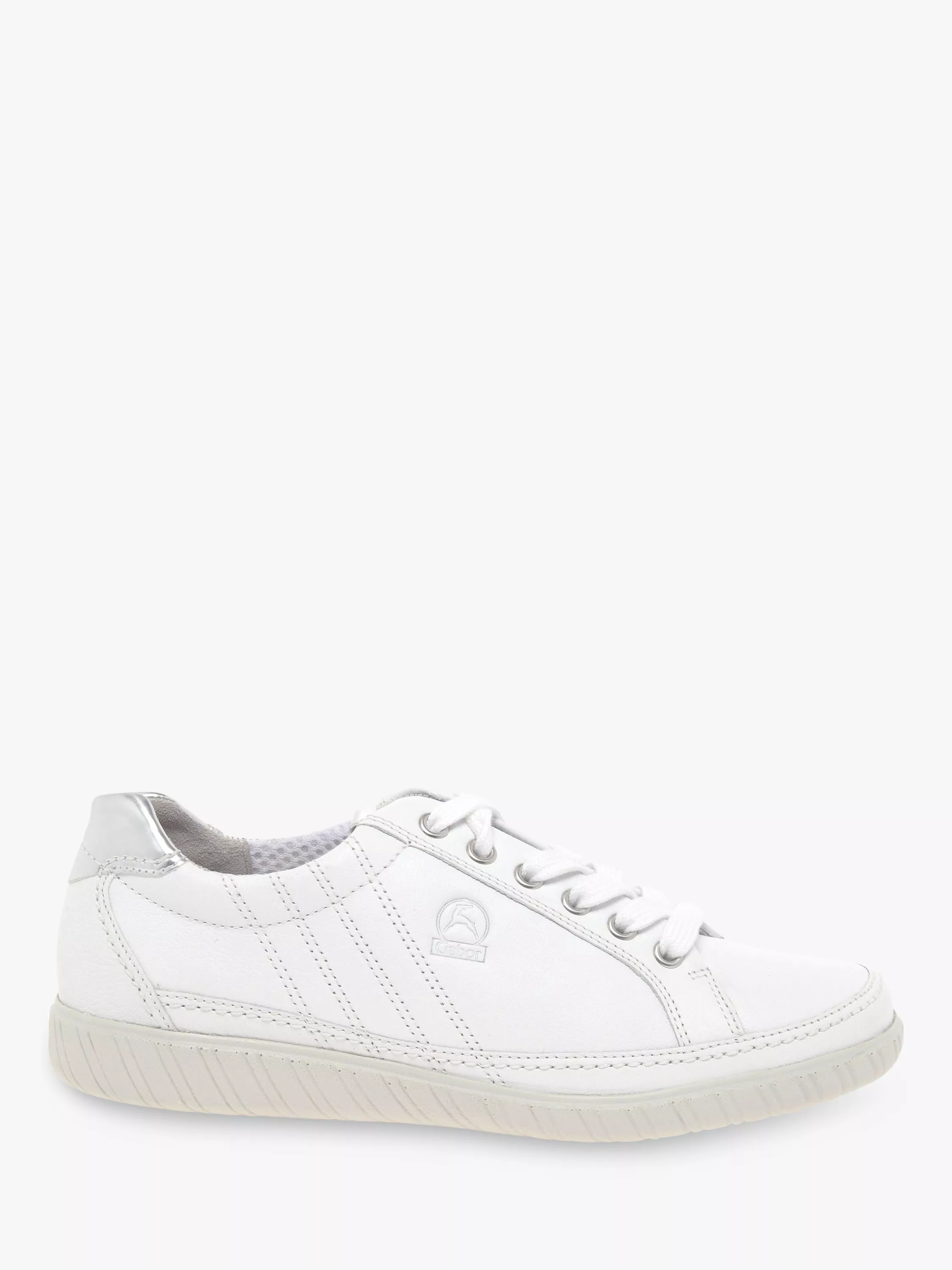 Gabor Amulet Wide Fit Leather Trainers White