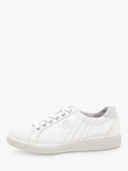 Gabor Amulet Wide Fit Leather Trainers, White - view 2, White