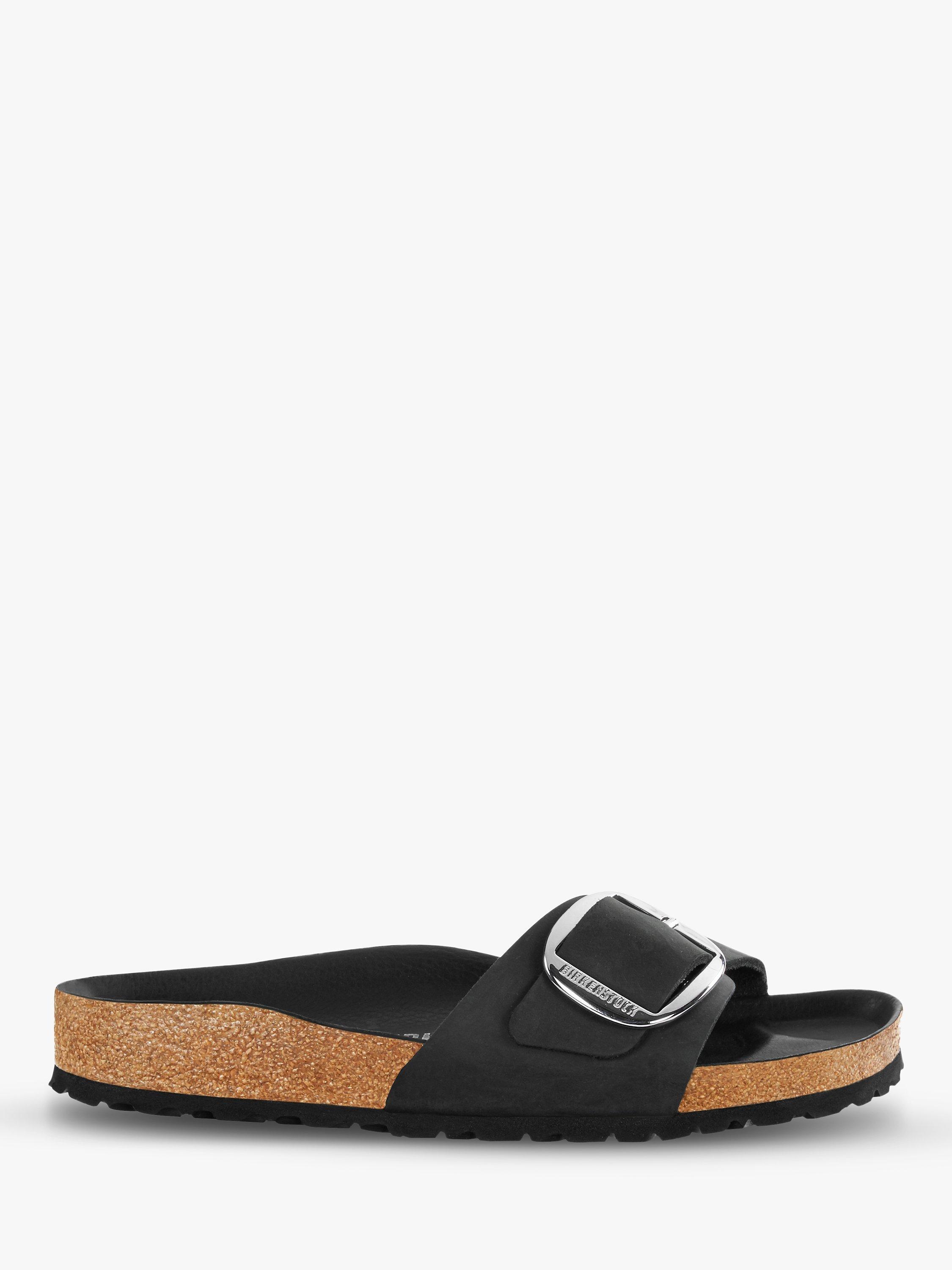 Birkenstock Narrow Fit Madrid Open Toe Buckle Sandals, Black