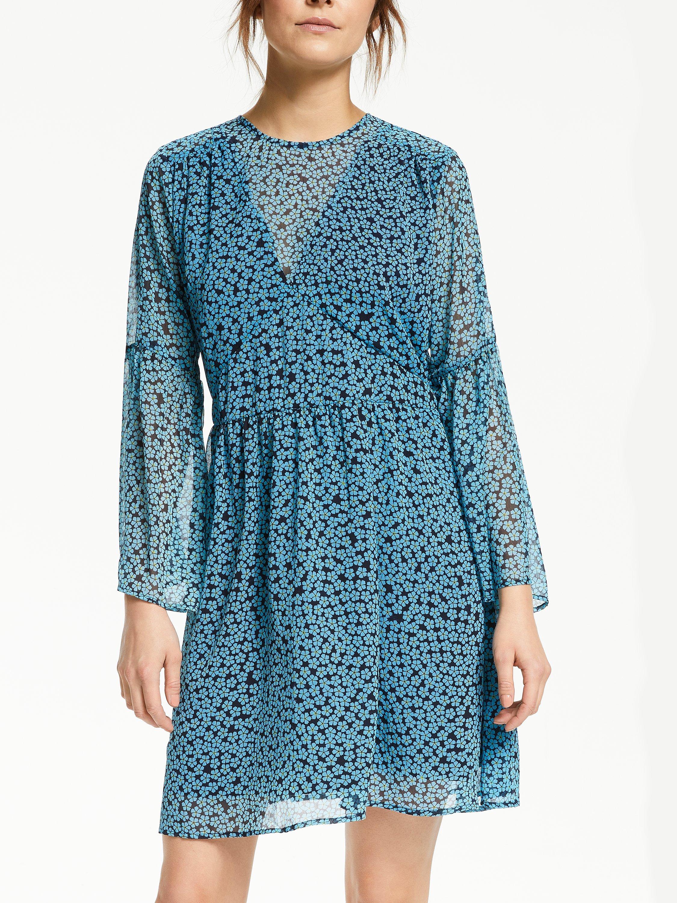 Y.A.S Daisy Print Smock Dress, Blue