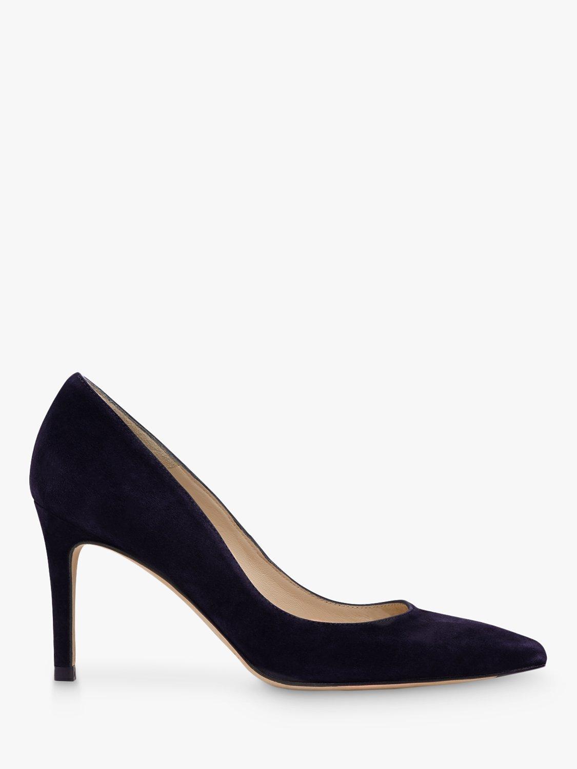 Product image 1 of 4, which shows L.K.Bennett Floret Pointed Toe Suede Court Shoes, Midnight Blue, 2